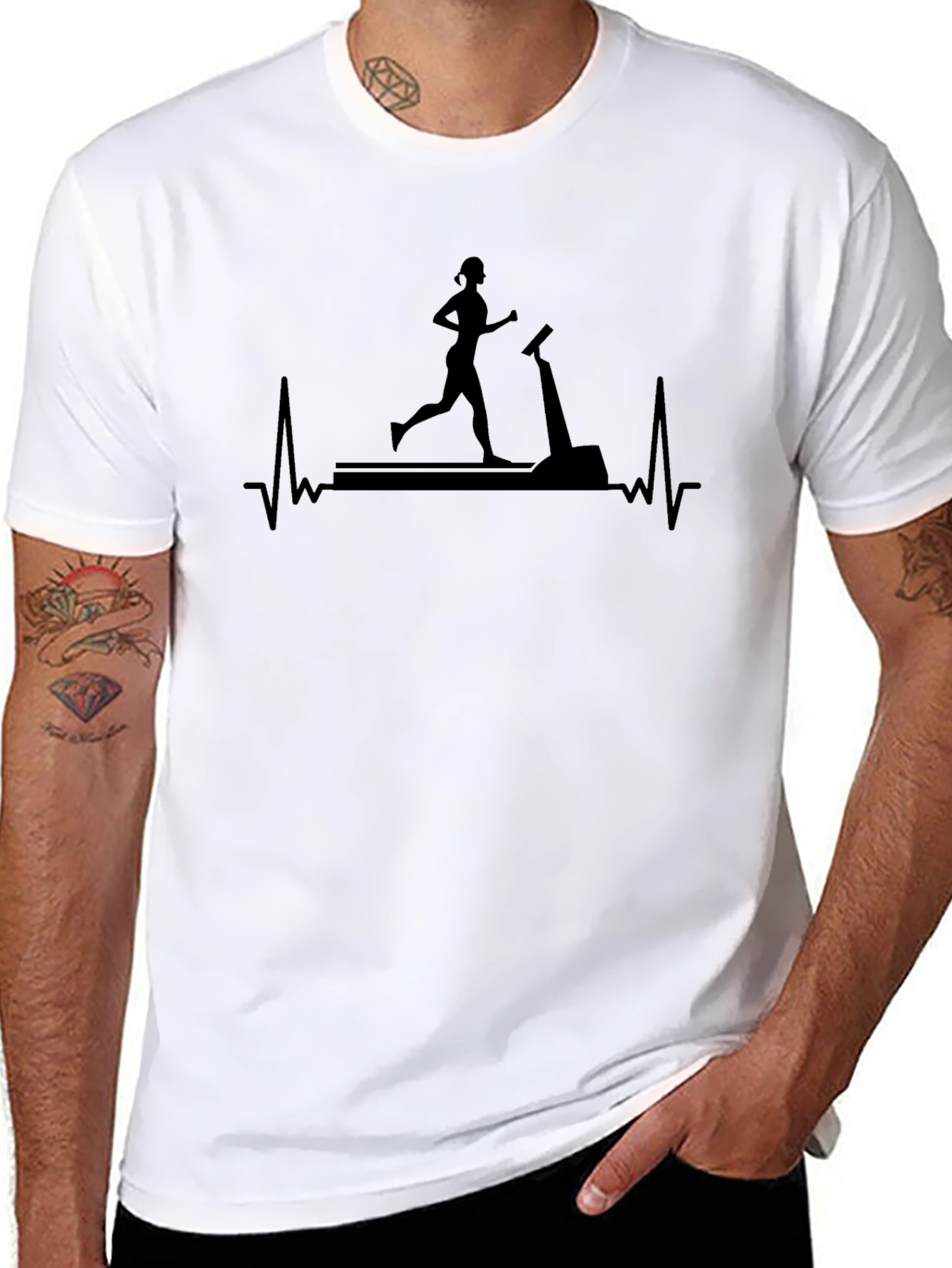 Running Heartbeat Tee - Fitness Apparel