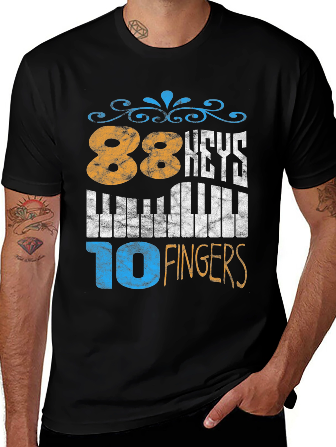 88 Keys 10 Fingers Piano Player T-Shirt