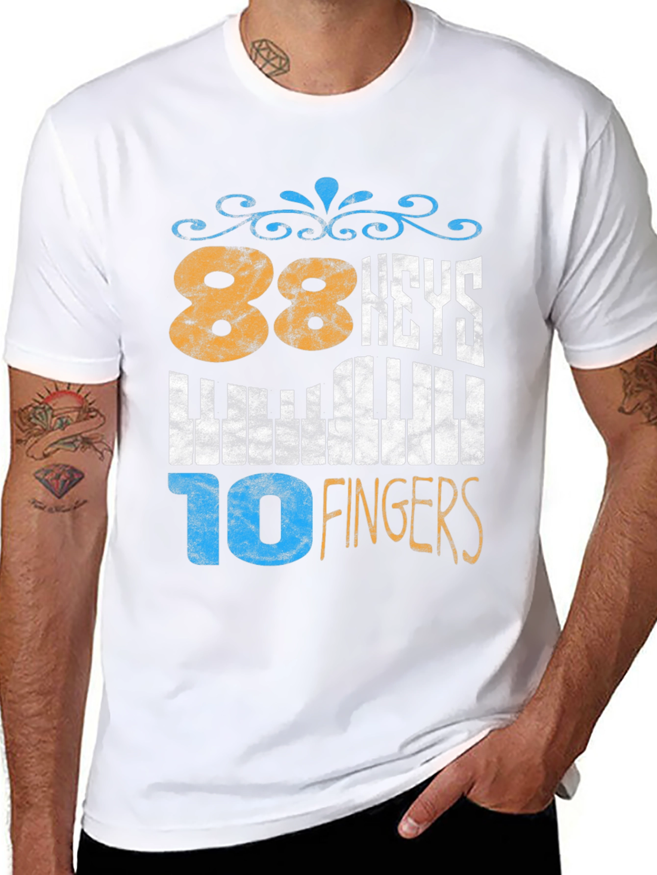 88 Keys 10 Fingers Piano Player T-Shirt