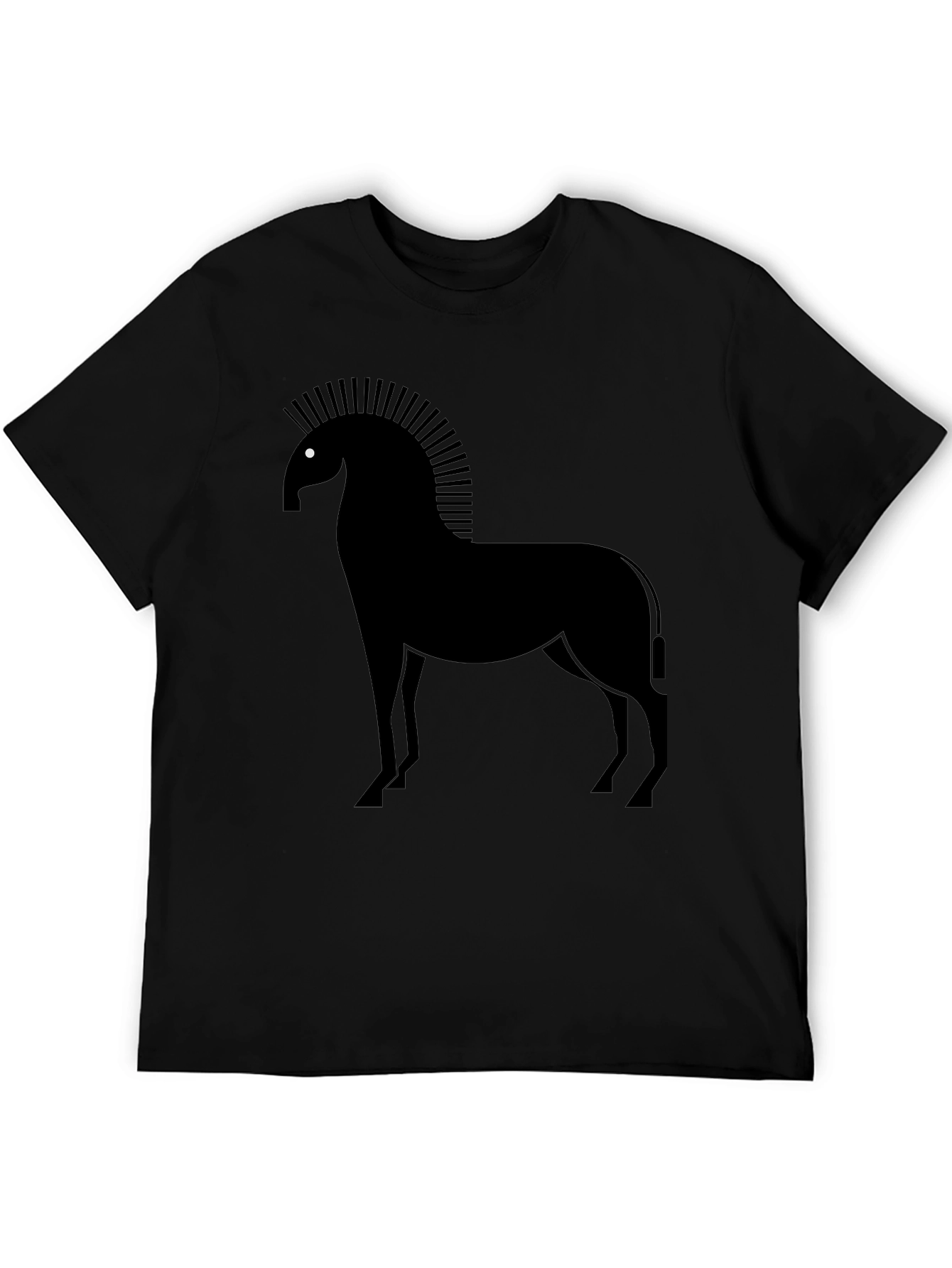 Mens Black Horse Graphic Tee