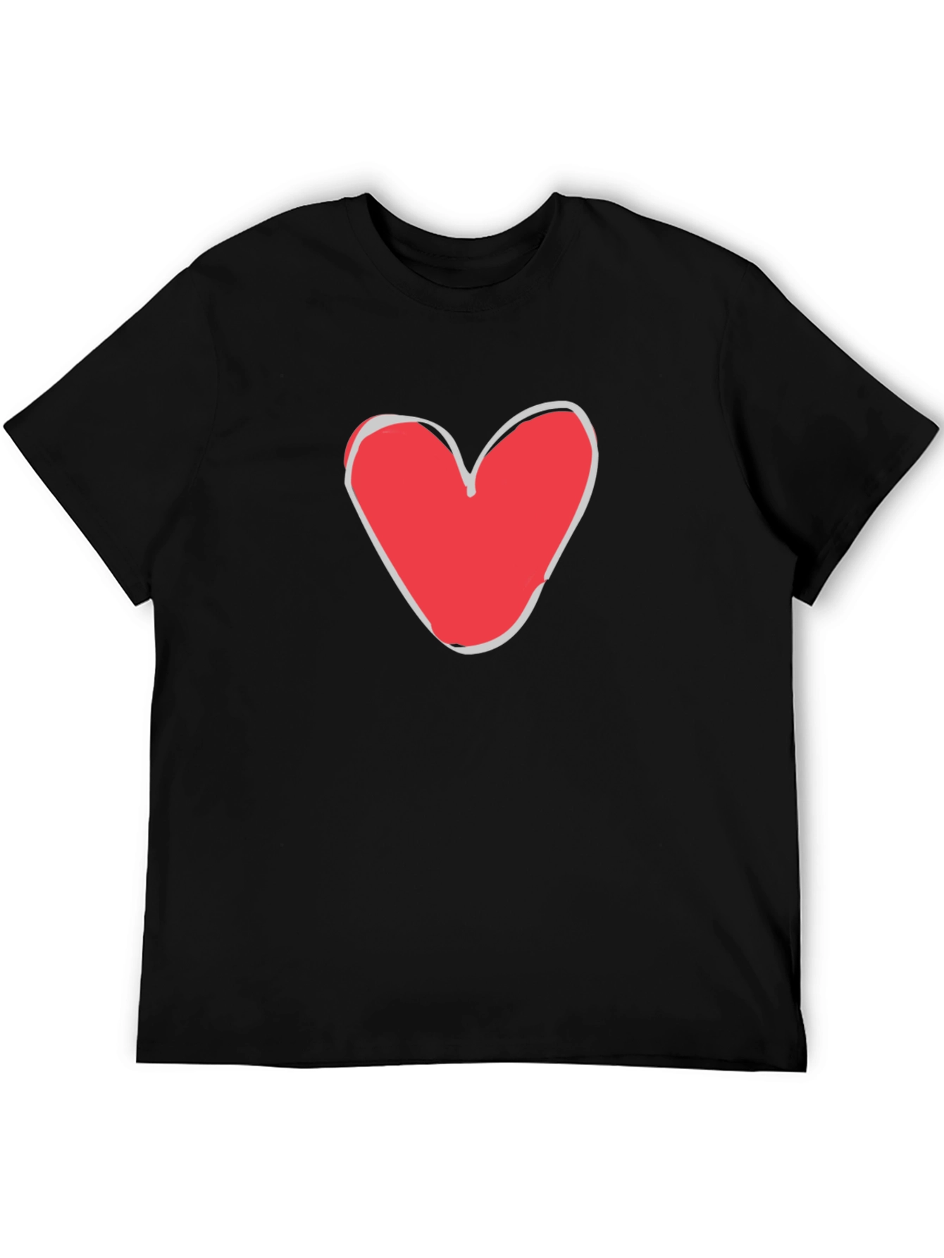 Heart Graphic Mens Black T-Shirt