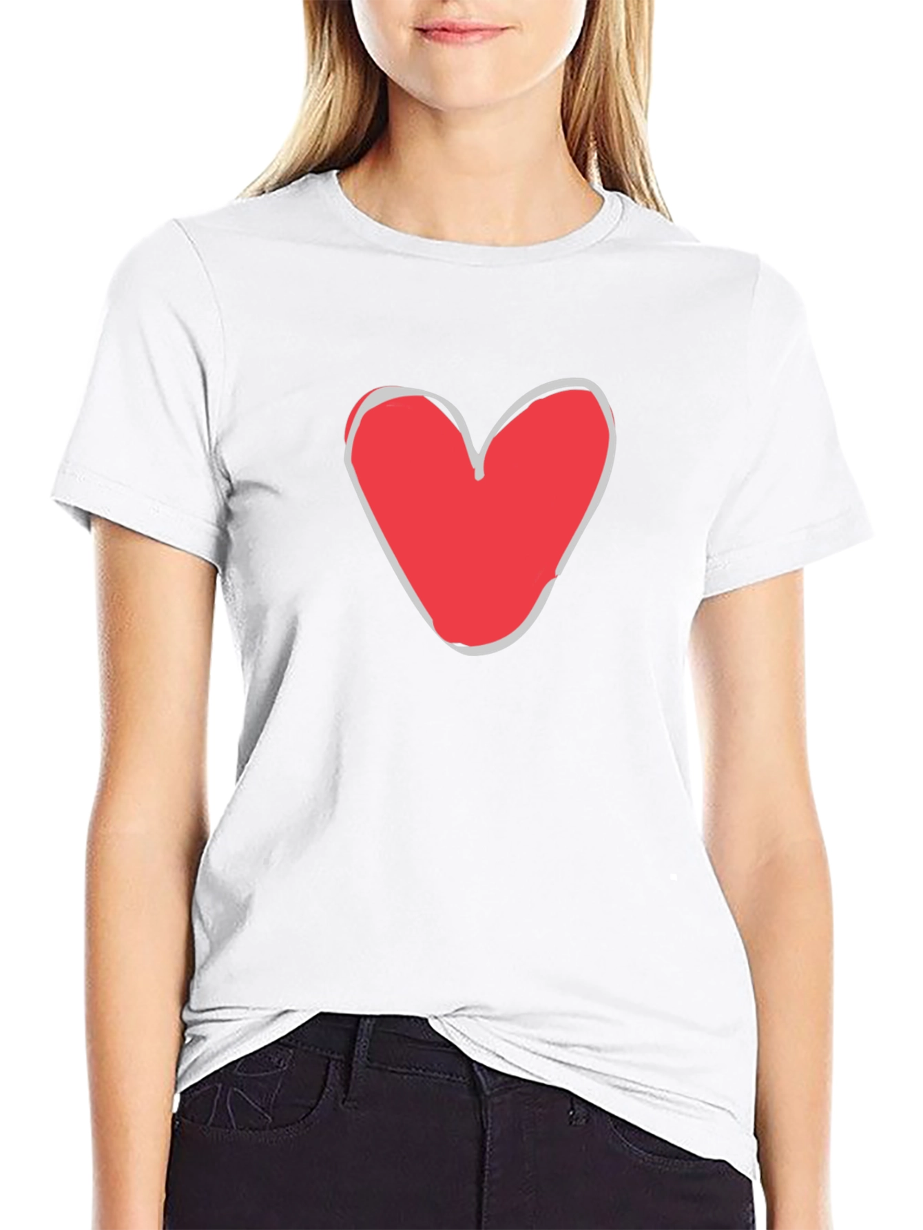 Heart Graphic Mens Black T-Shirt