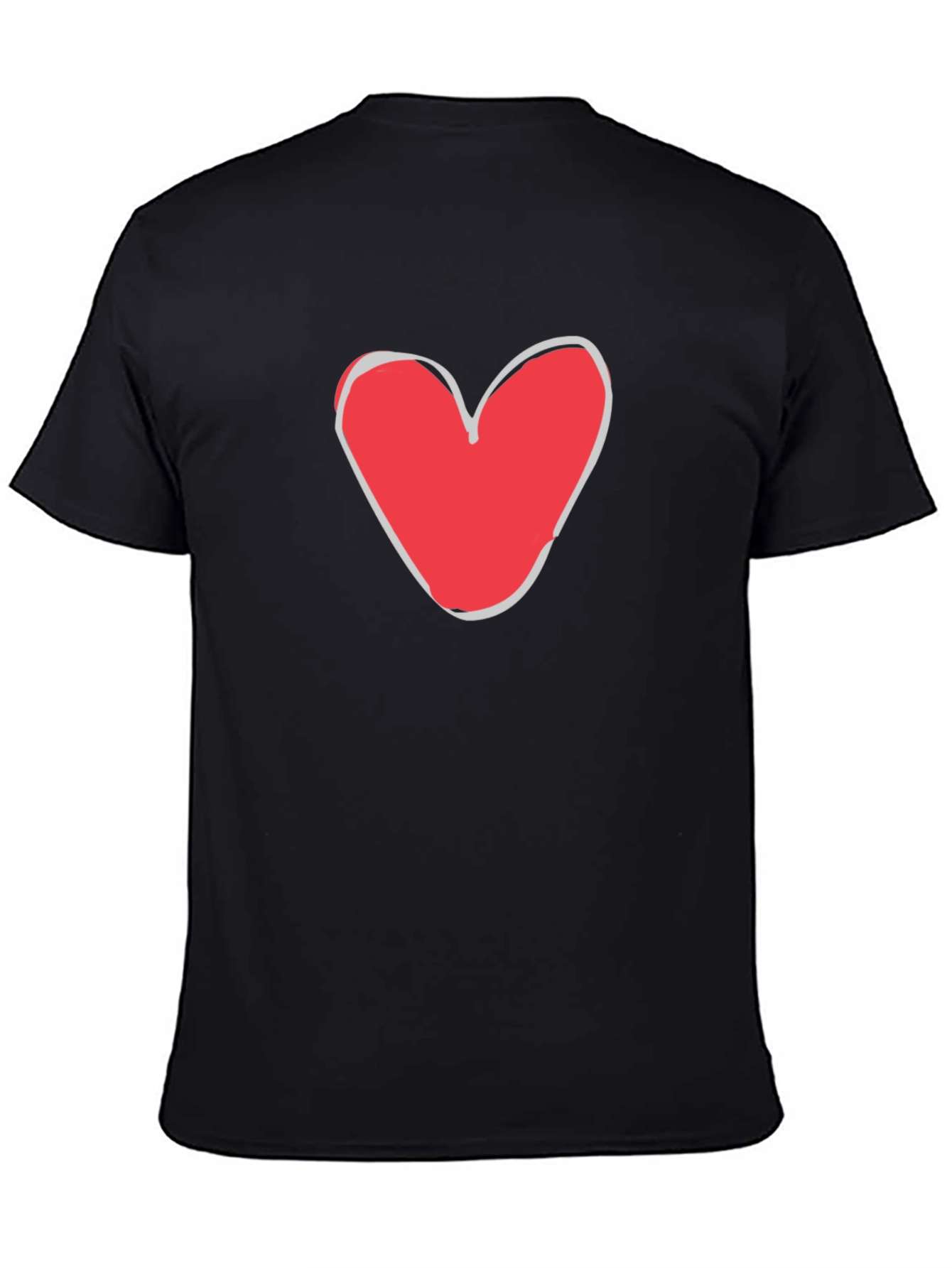 Heart Graphic Mens Black T-Shirt