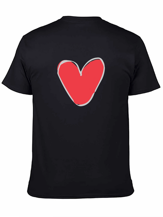 Heart Graphic Mens Black T-Shirt