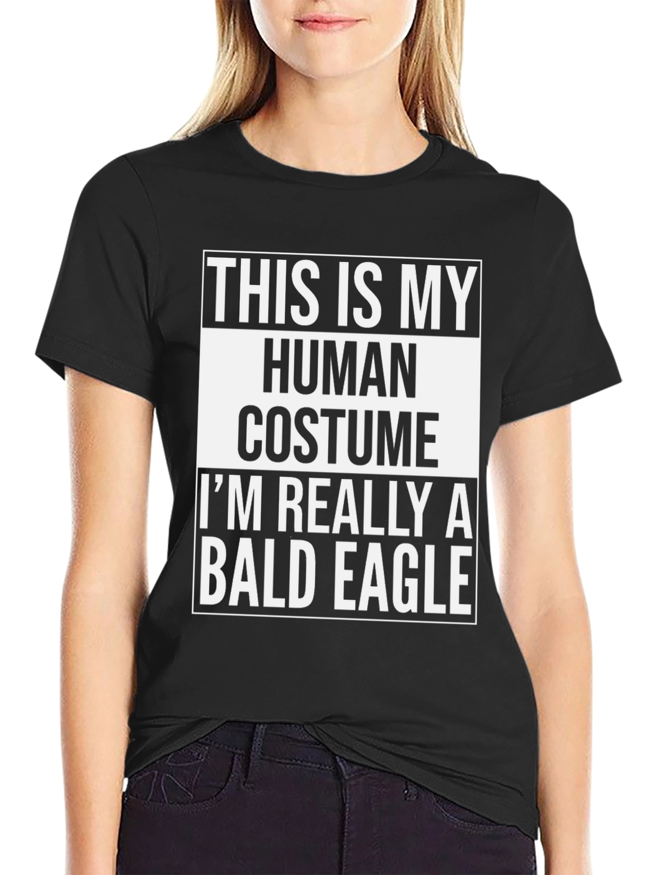 Human Costume Bald Eagle T-Shirt - Funny Halloween Tee