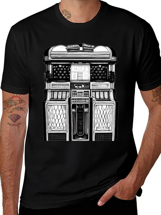 Retro Jukebox Graphic Tee - Classic Music Style Shirt