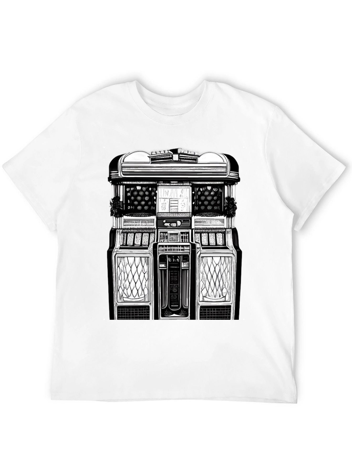 Retro Jukebox Graphic Tee - Classic Music Style Shirt