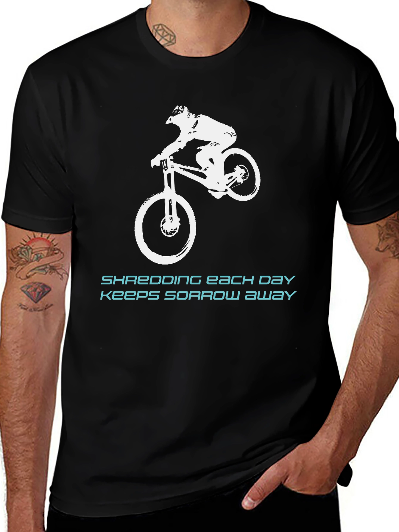 Shredding Away Sorrow Black Graphic Tee