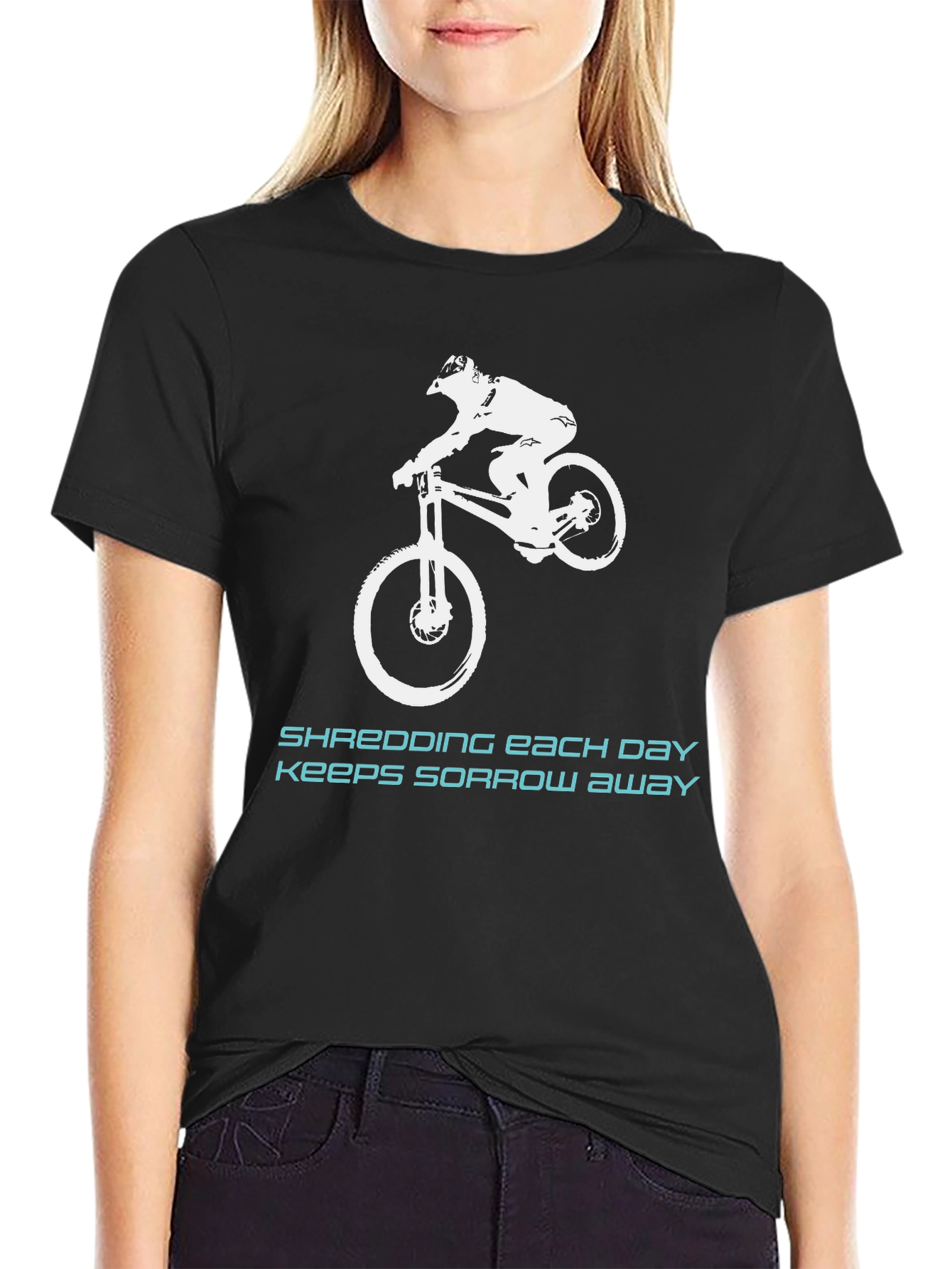 Shredding Away Sorrow Black Graphic Tee