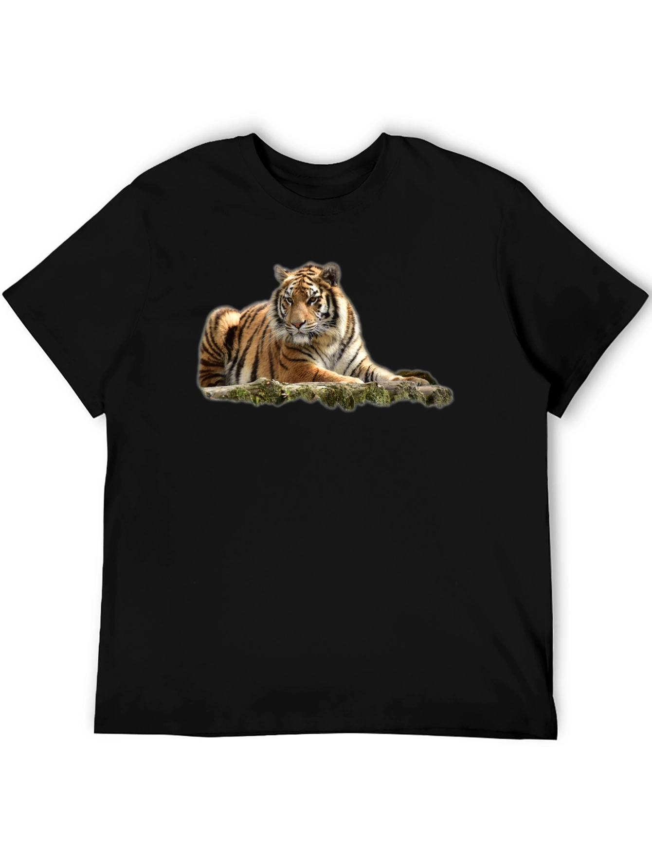 Tiger Graphic T-Shirt - Black Crew Neck Tee