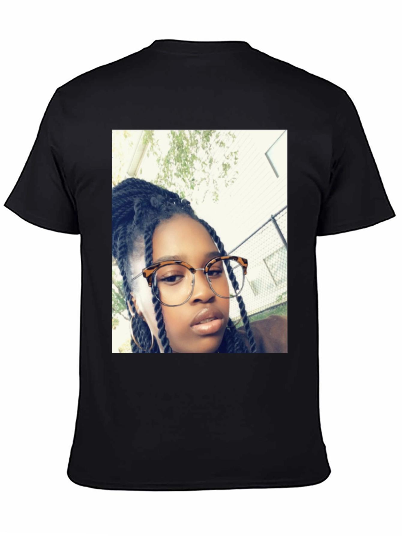 Personalized Photo Print Black T-Shirt