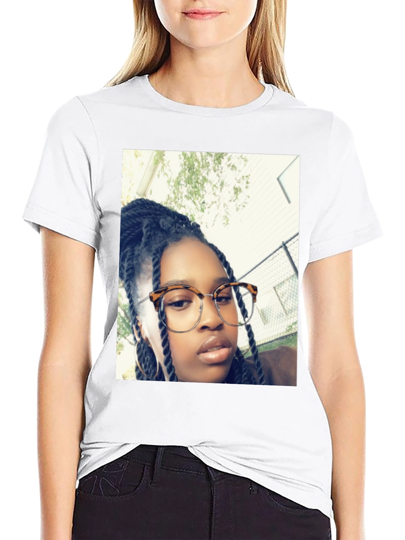 Personalized Photo Print Black T-Shirt
