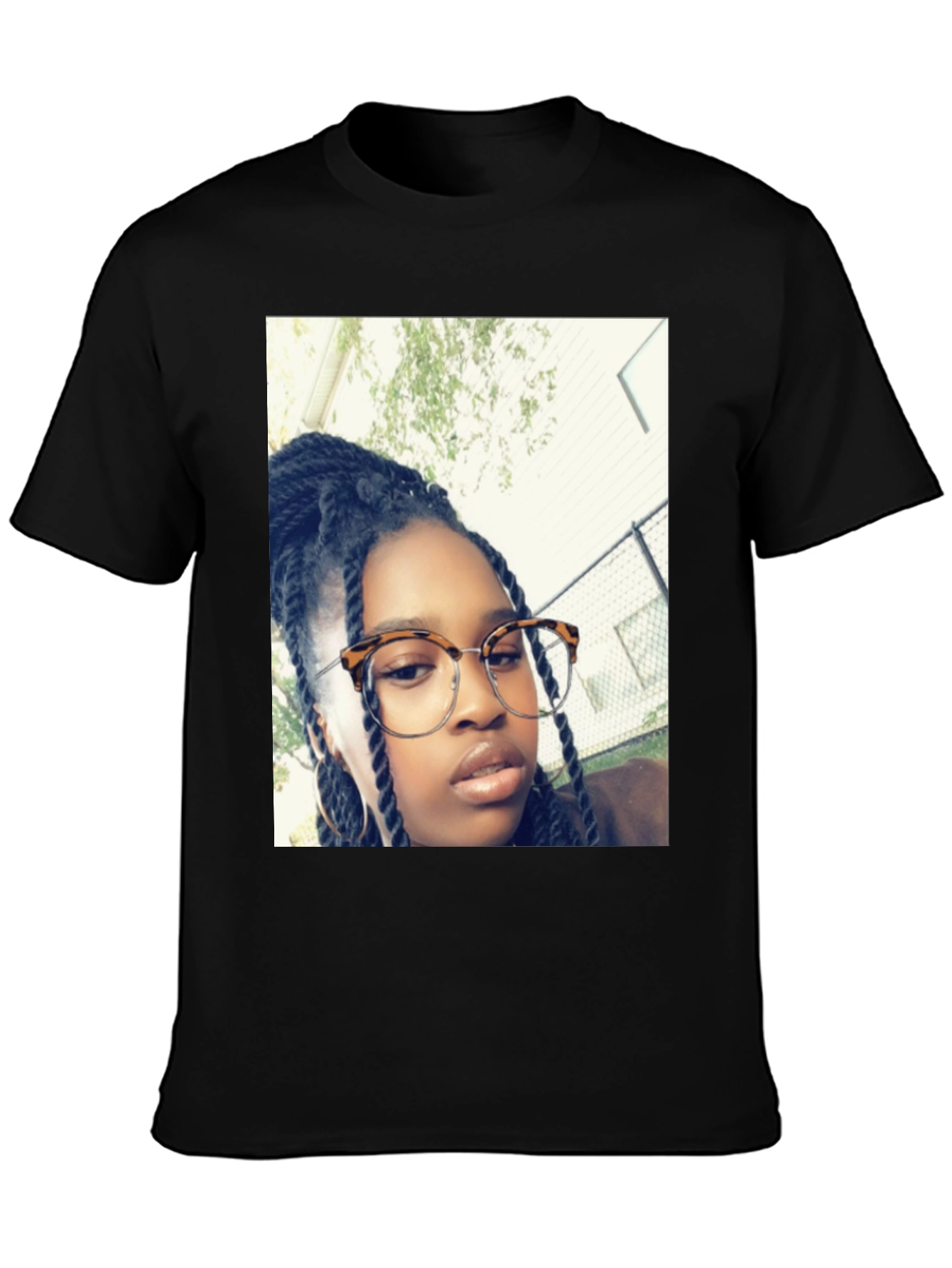 Personalized Photo Print Black T-Shirt