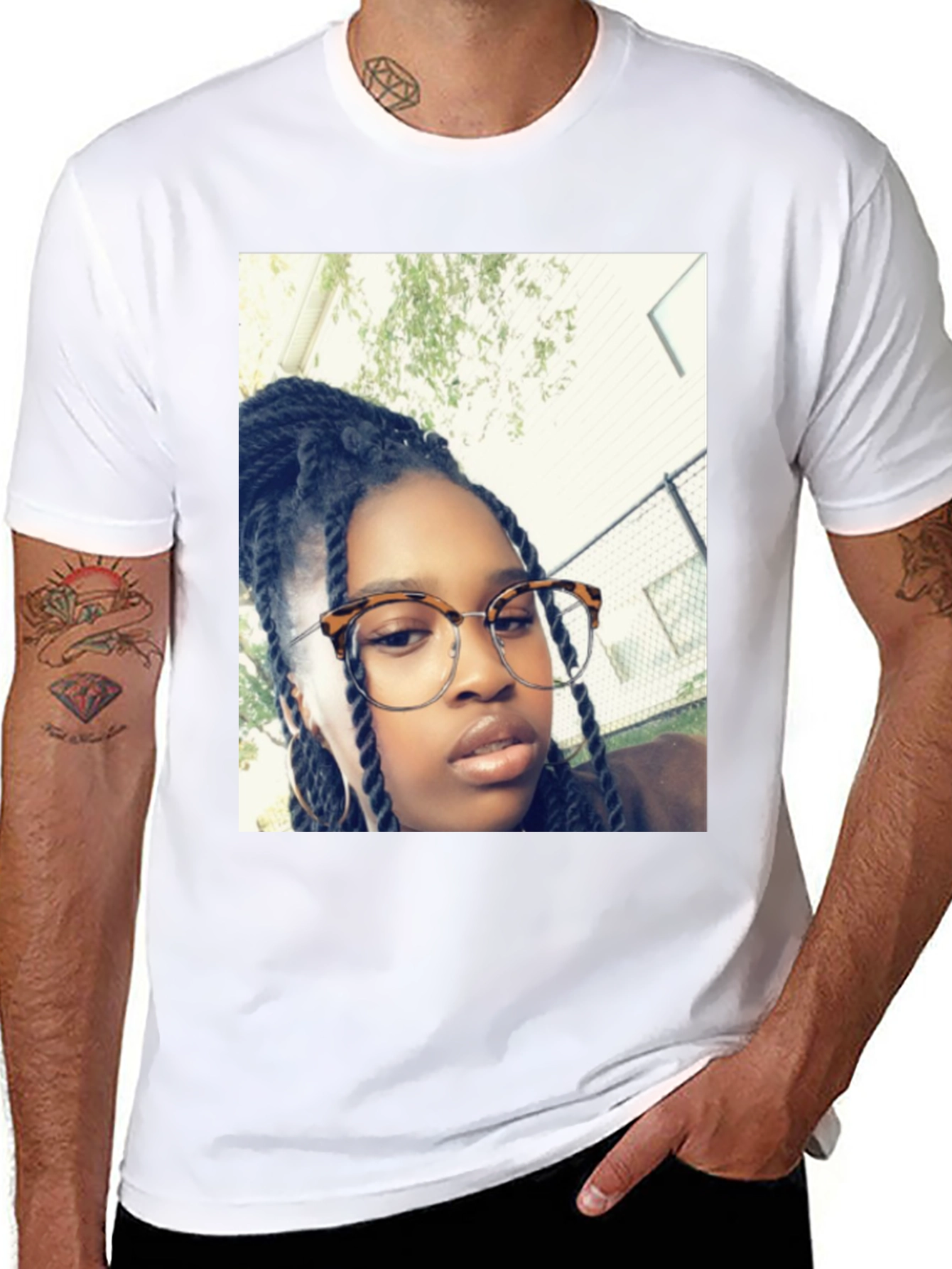 Personalized Photo Print Black T-Shirt