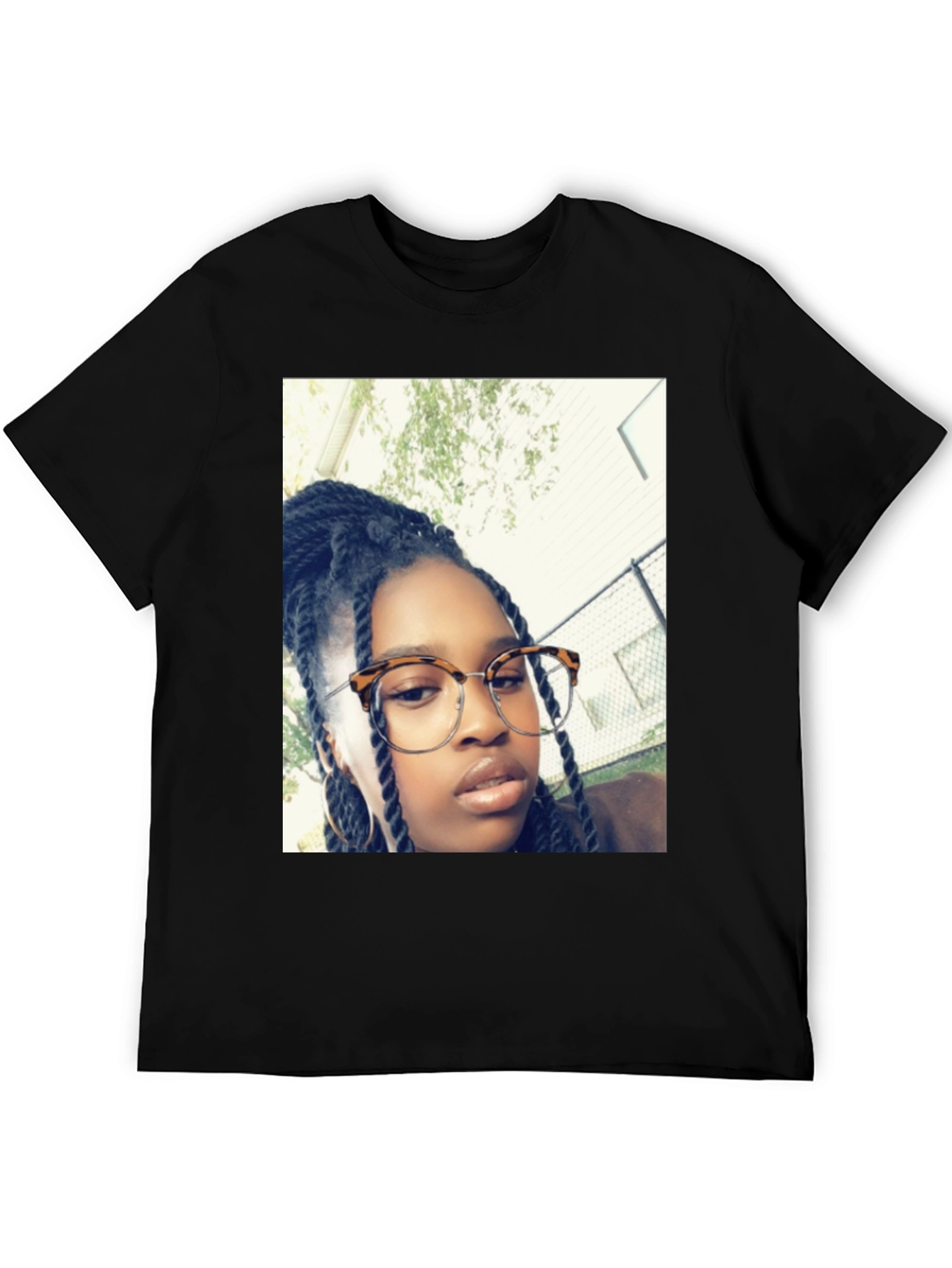 Personalized Photo Print Black T-Shirt