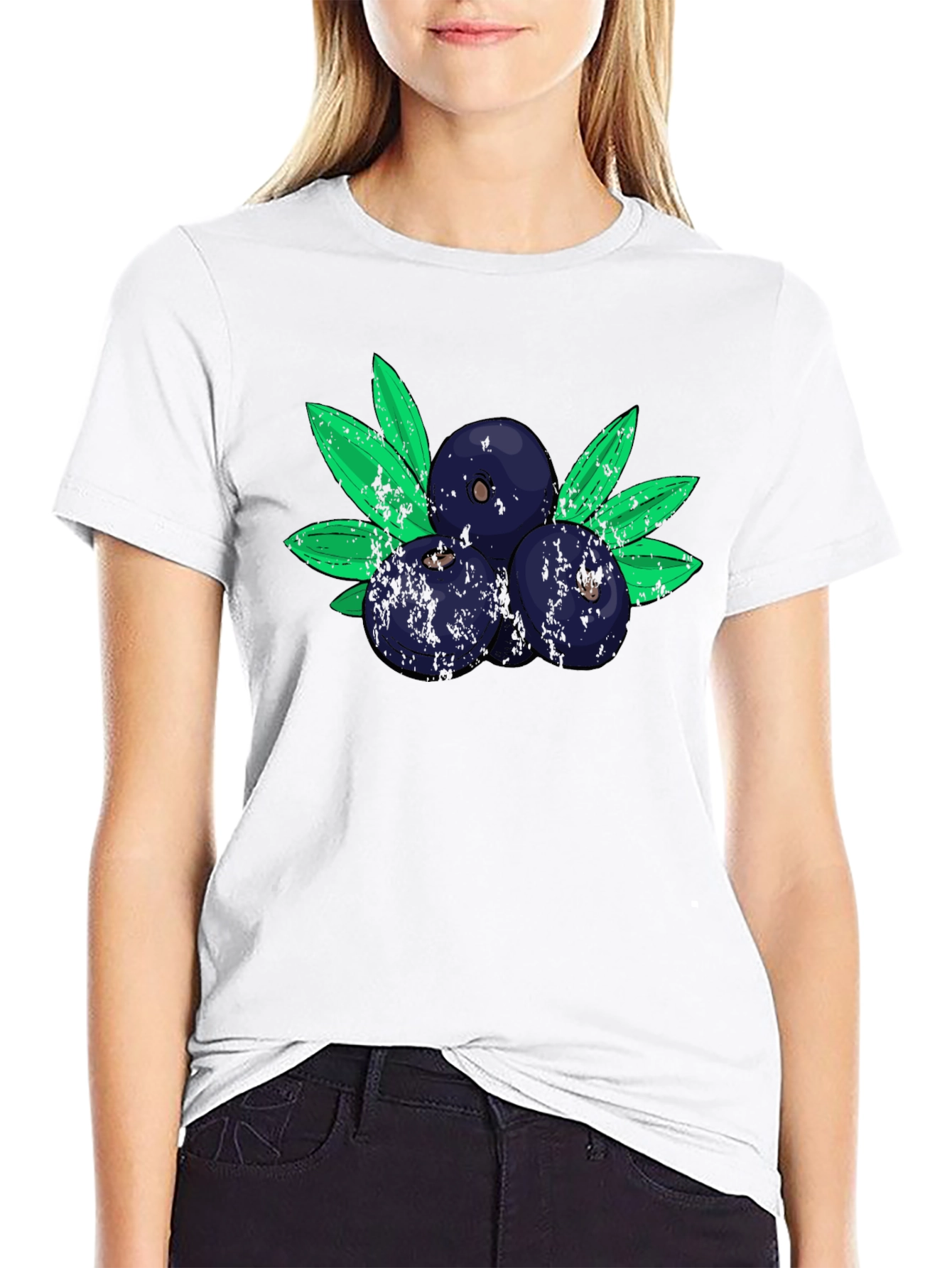 Blueberry Graphic Tee - Soft Cotton Blend