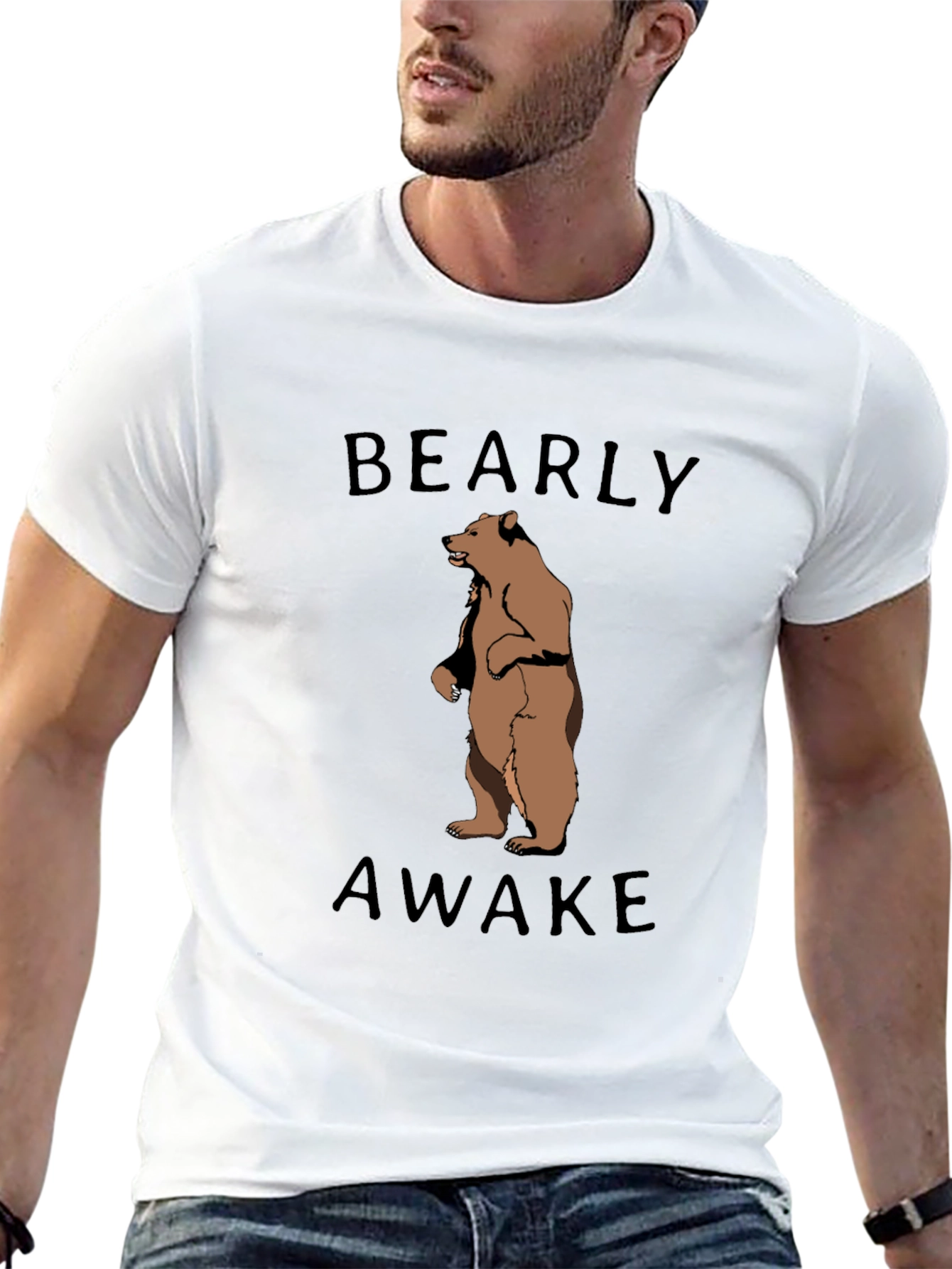 Bearly Awake Graphic Tee - Funny Animal Shirt