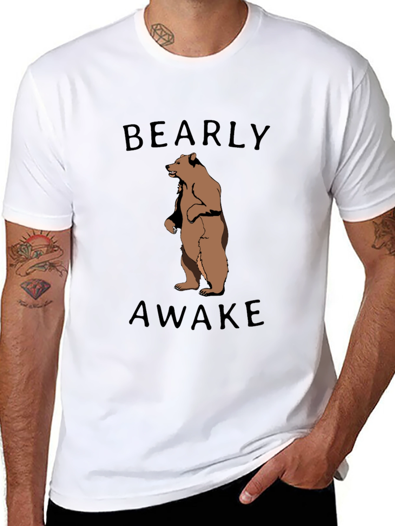 Bearly Awake Graphic Tee - Funny Animal Shirt