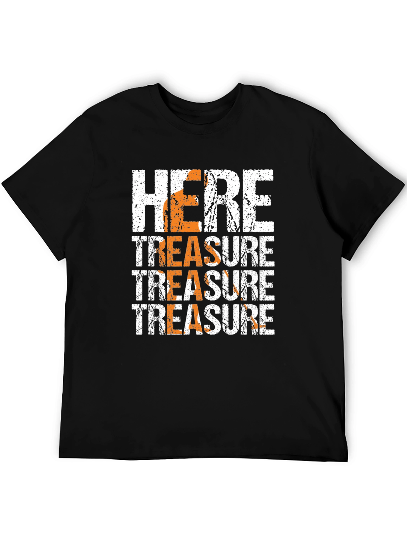 Here Treasure Graphic Print Black T-Shirt