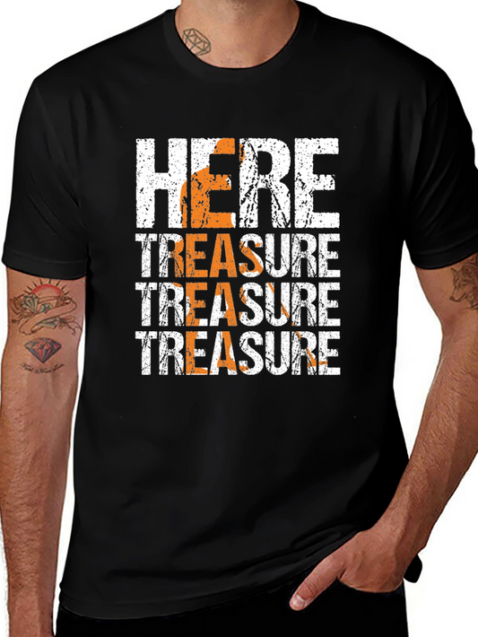 Here Treasure Graphic Print Black T-Shirt