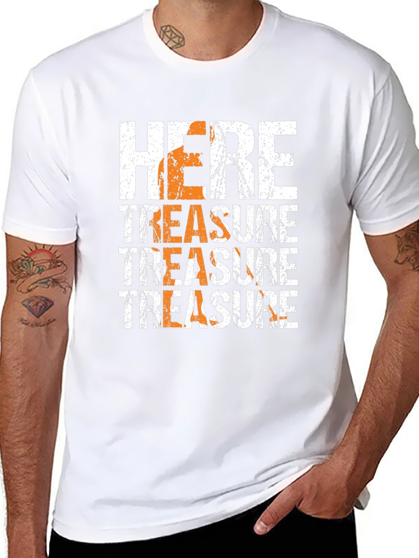 Here Treasure Graphic Print Black T-Shirt