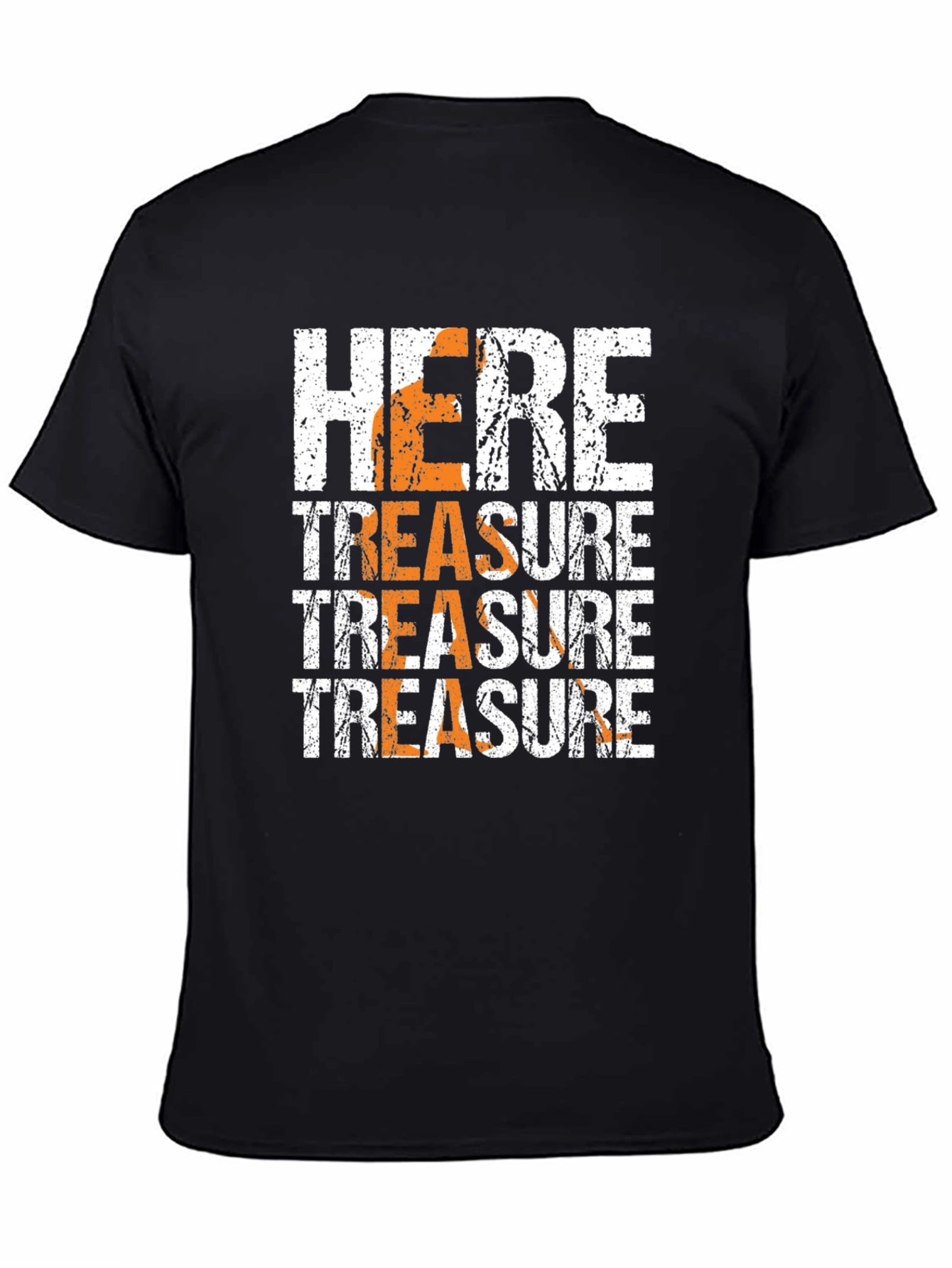 Here Treasure Graphic Print Black T-Shirt
