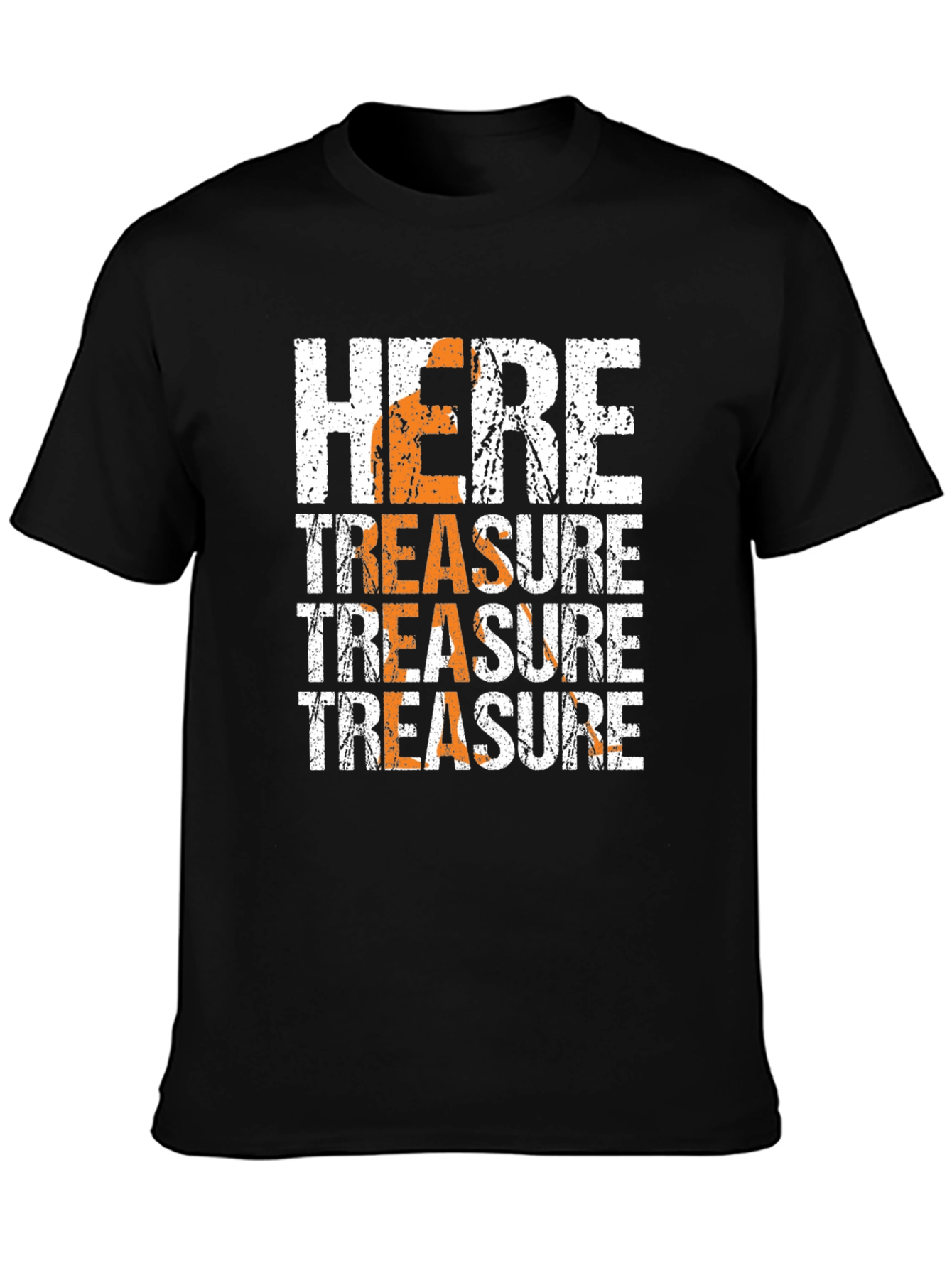 Here Treasure Graphic Print Black T-Shirt