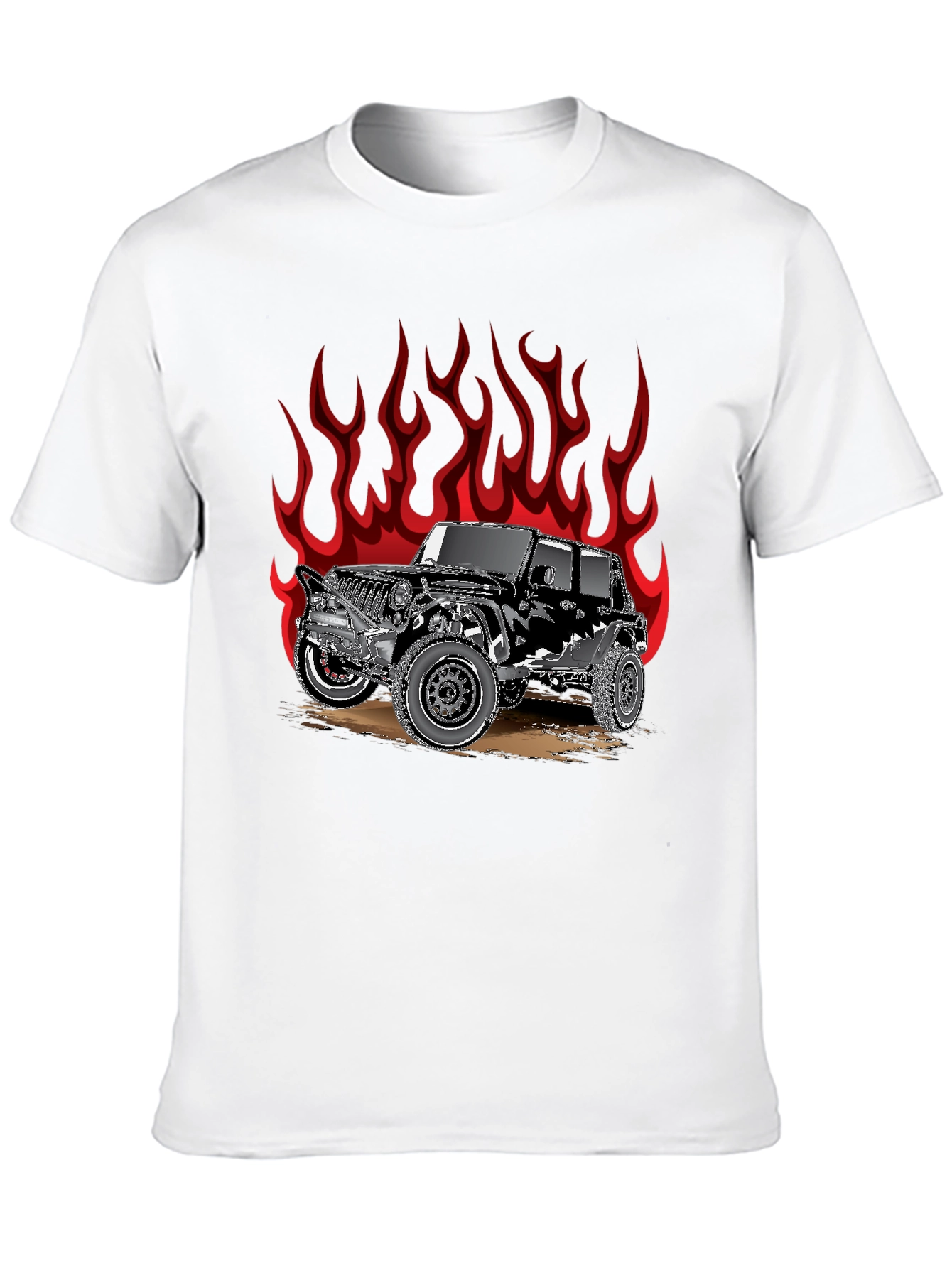 Fiery Jeep Graphic Tee - Black