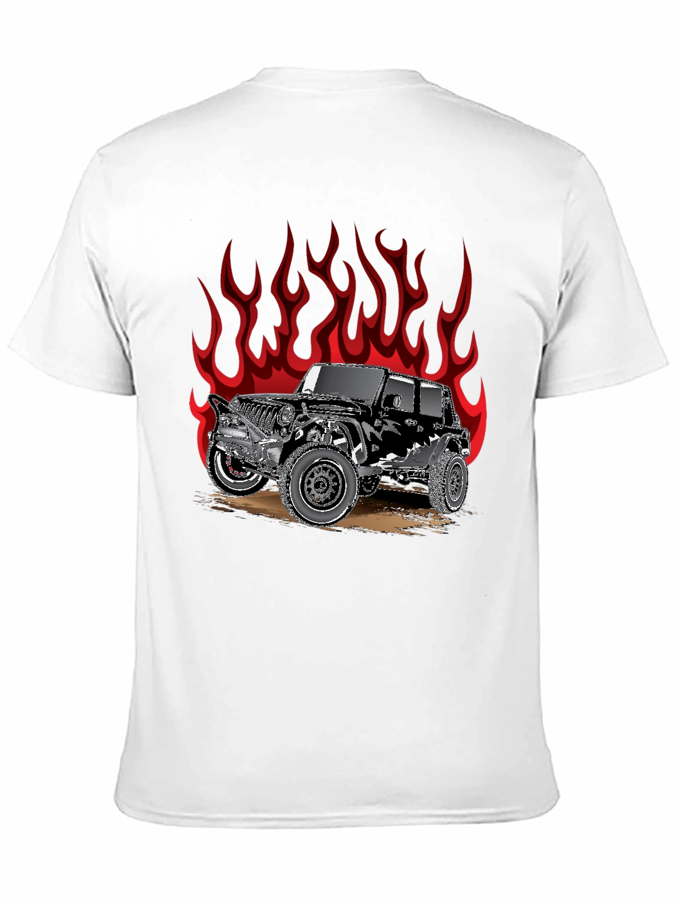 Fiery Jeep Graphic Tee - Black