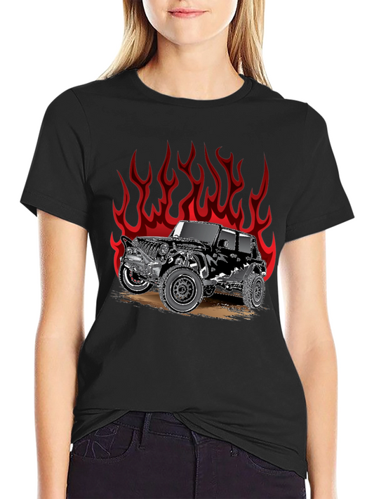 Fiery Jeep Graphic Tee - Black