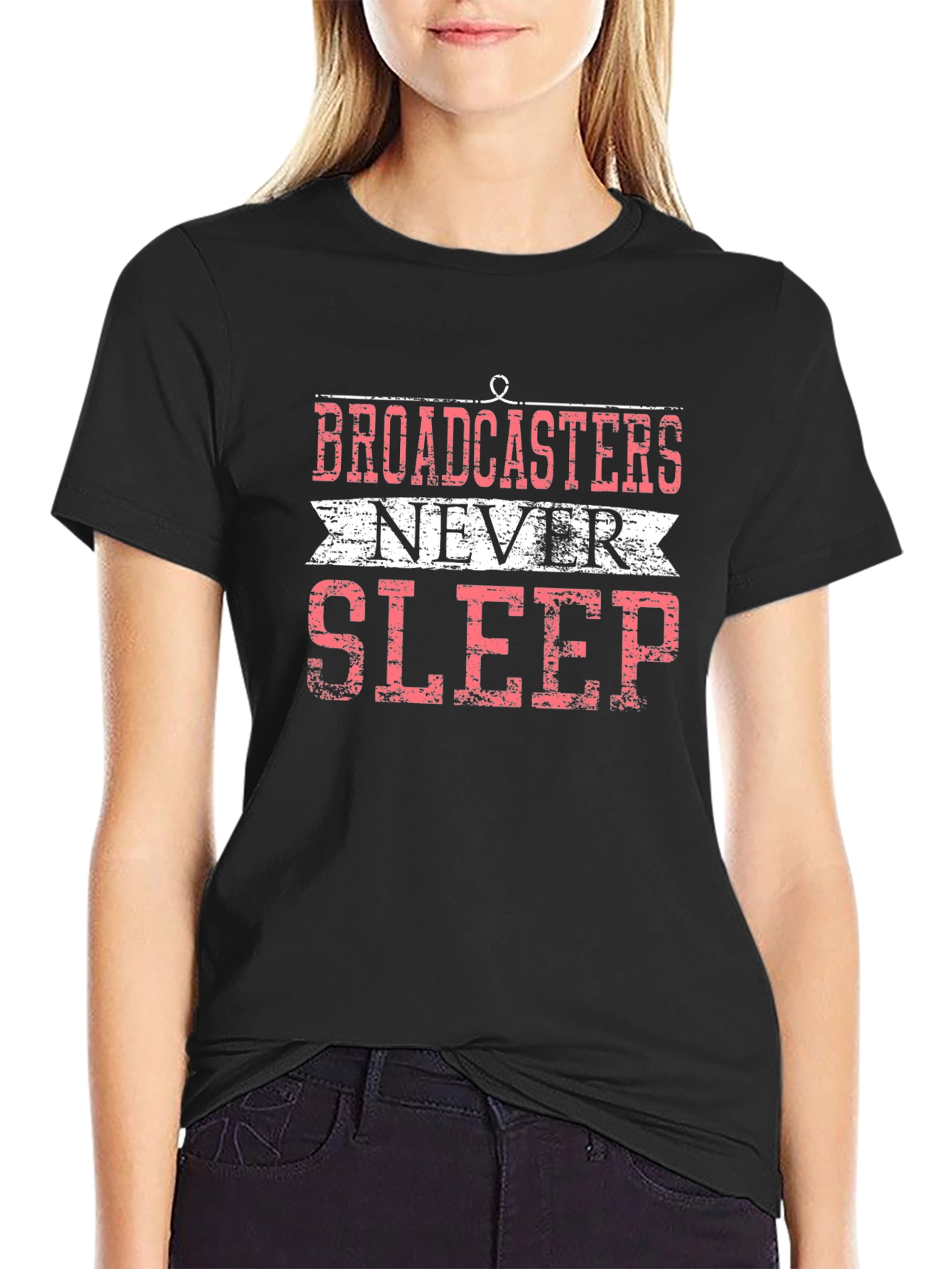 Broadcasters Never Sleep Graphic T-Shirt
