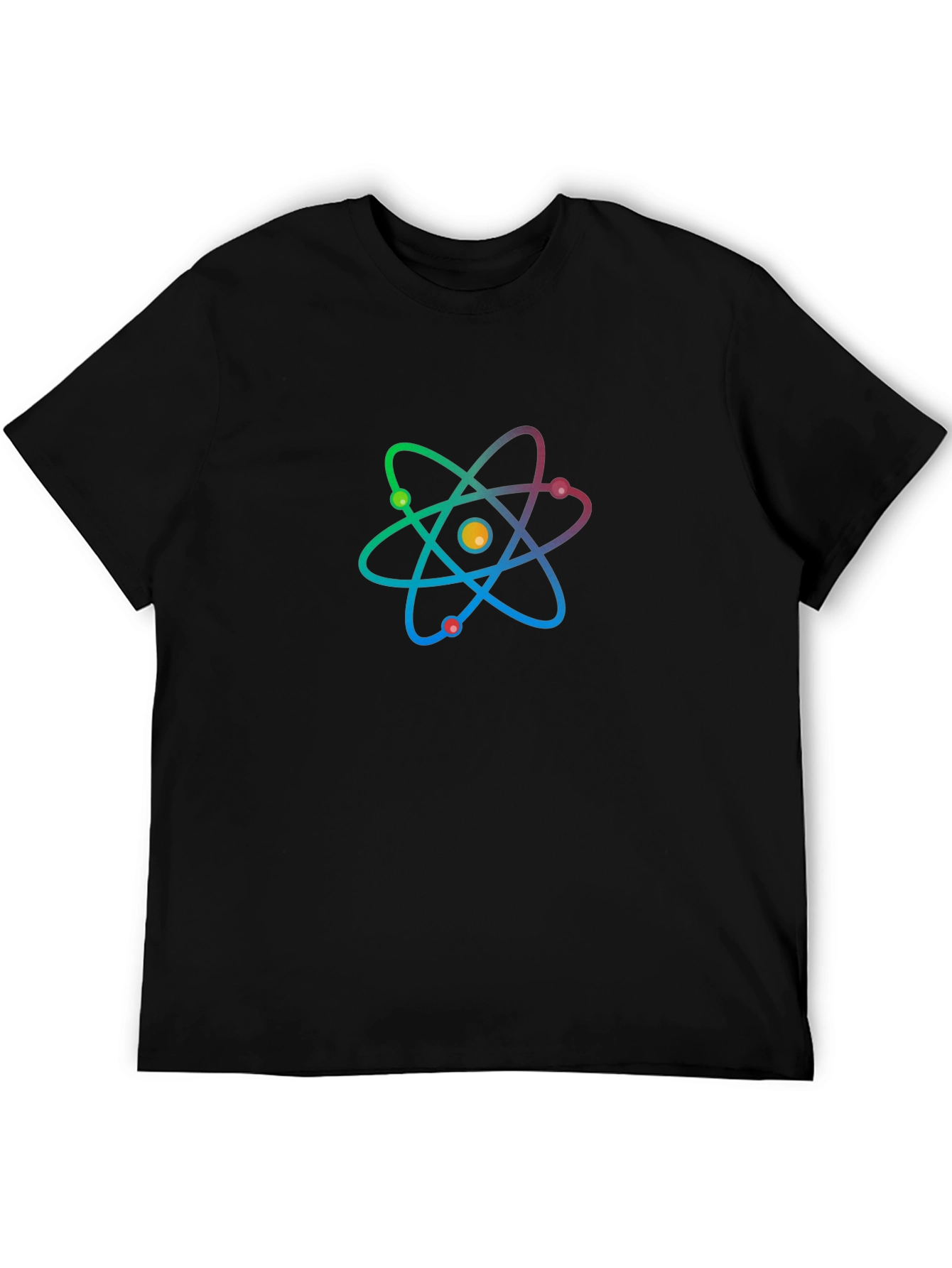 Atom Graphic Black T-Shirt - Science Style