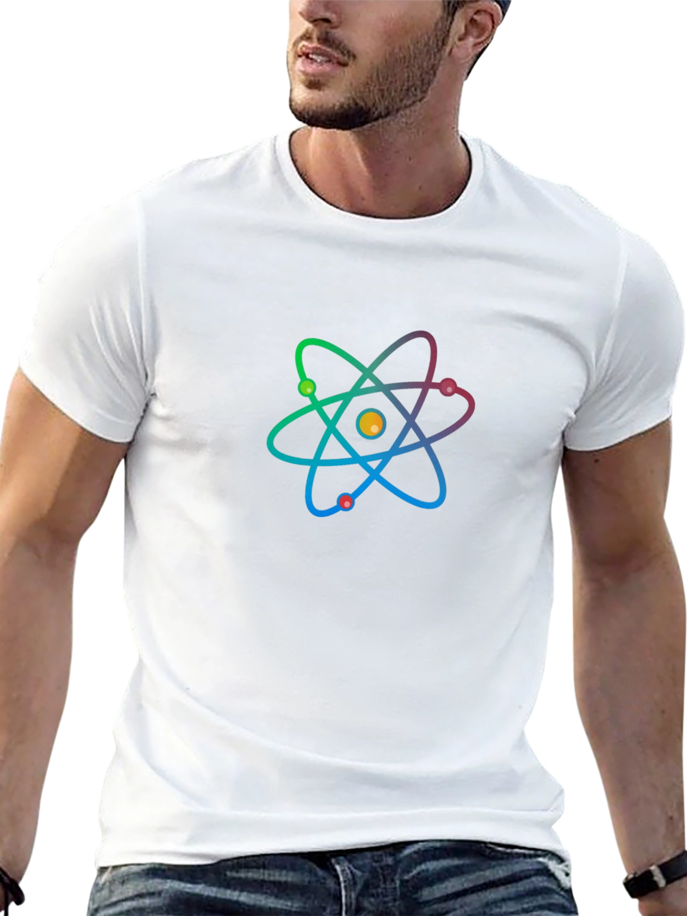 Atom Graphic Black T-Shirt - Science Style