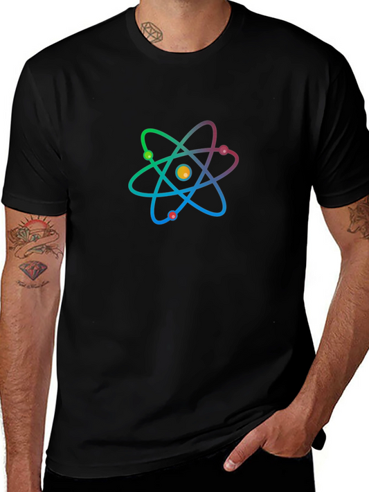 Atom Graphic Black T-Shirt - Science Style
