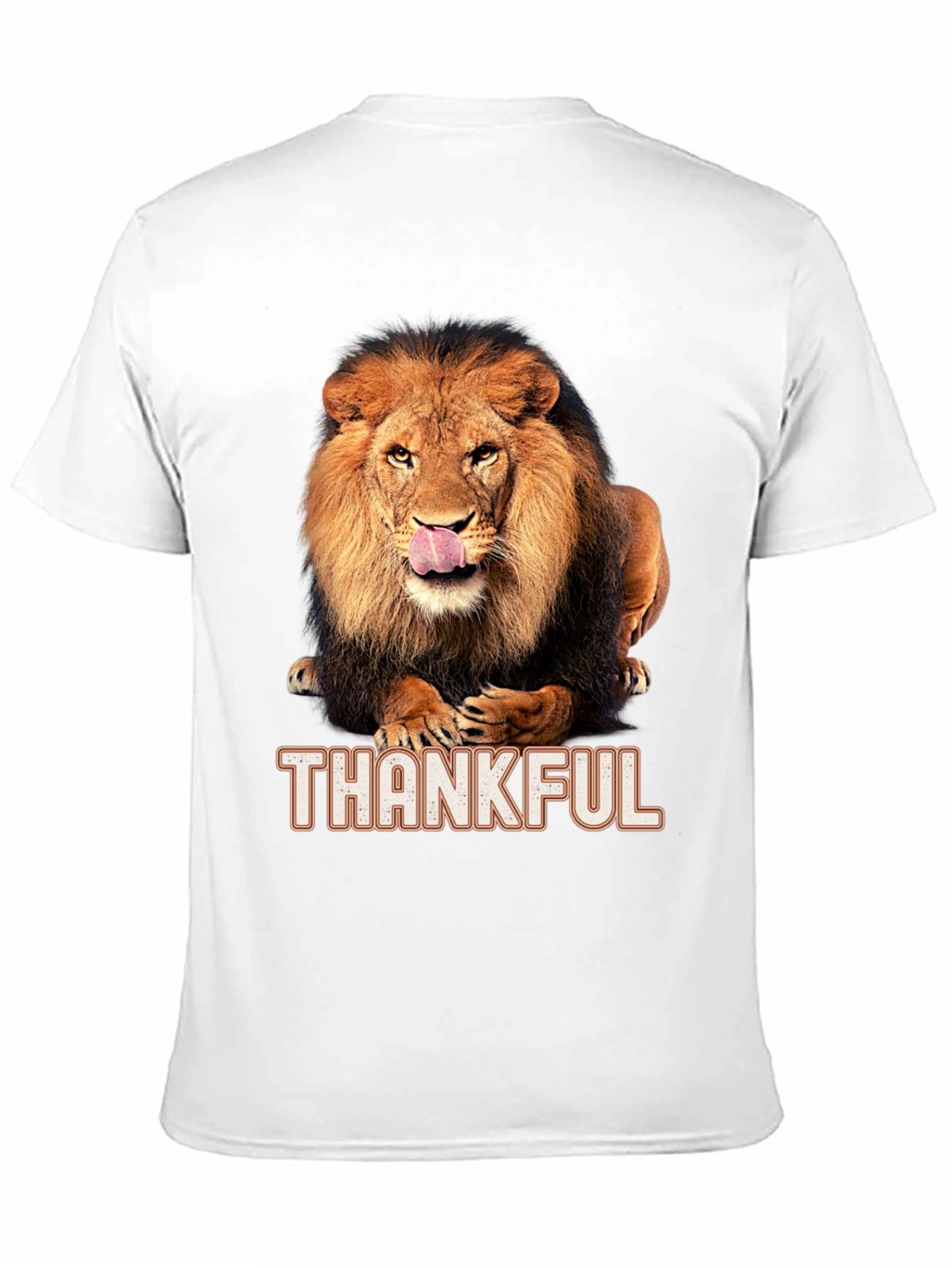 Thankful Lion Graphic T-Shirt - Mens Black Tee