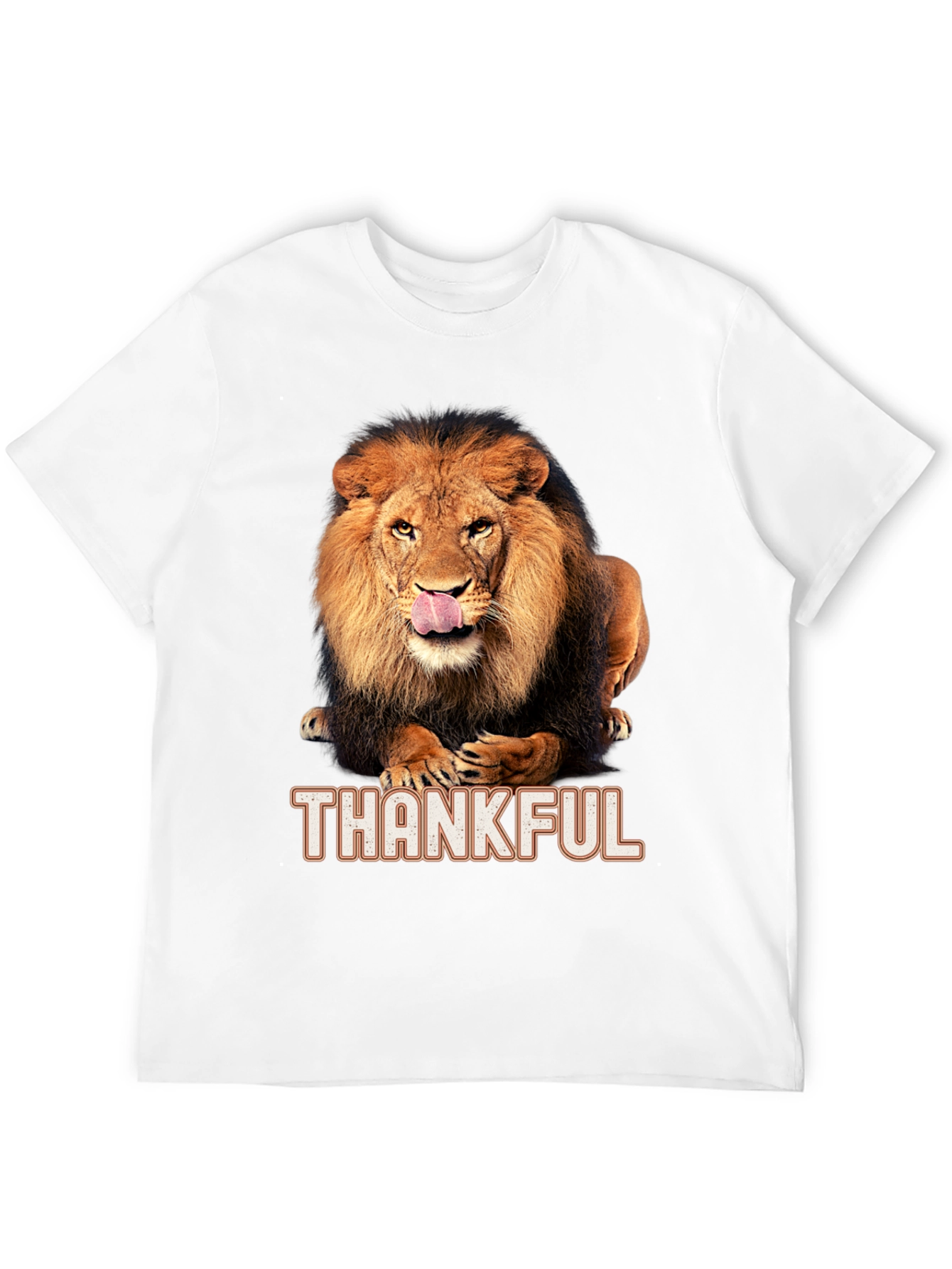 Thankful Lion Graphic T-Shirt - Mens Black Tee