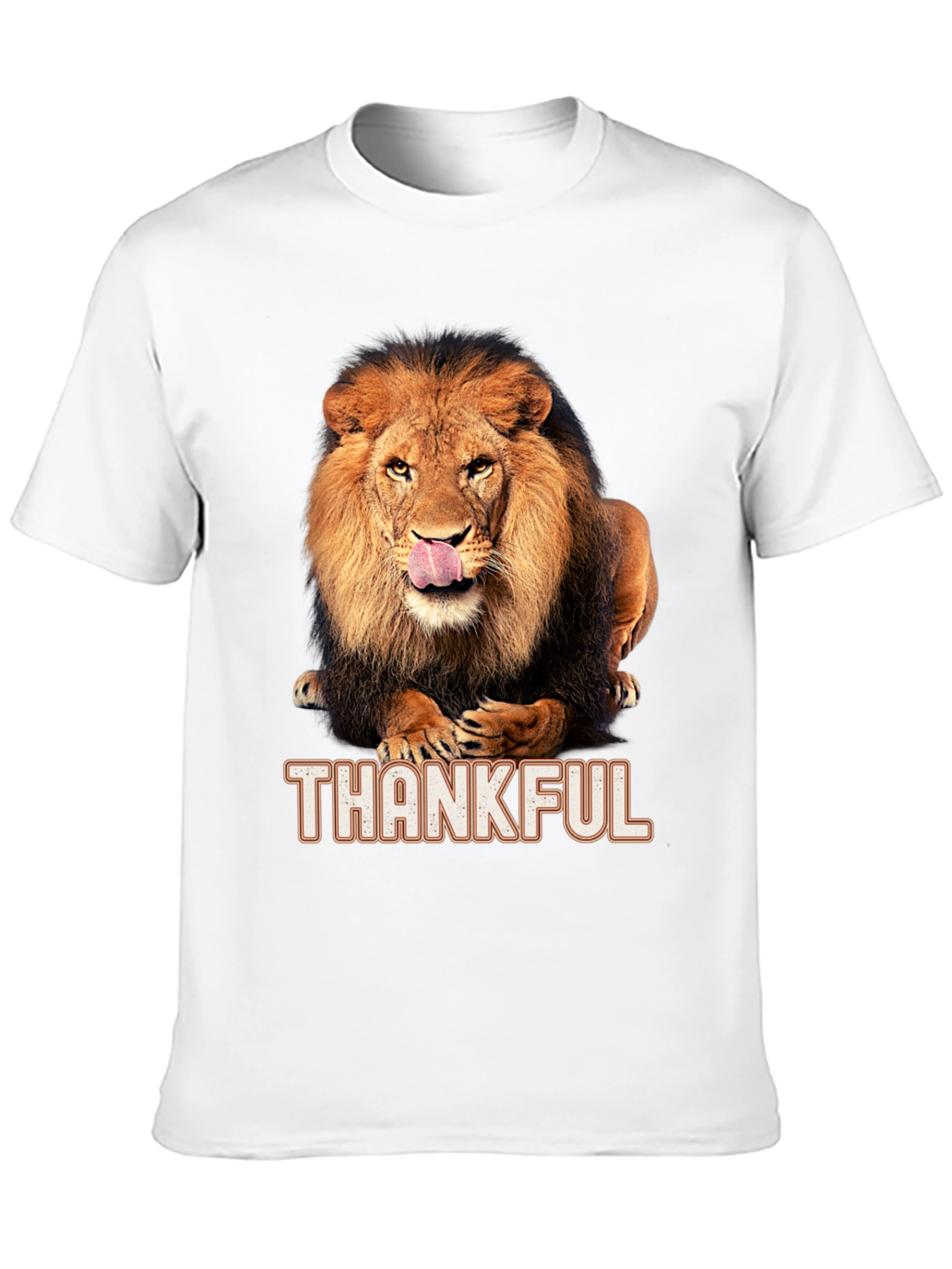 Thankful Lion Graphic T-Shirt - Mens Black Tee