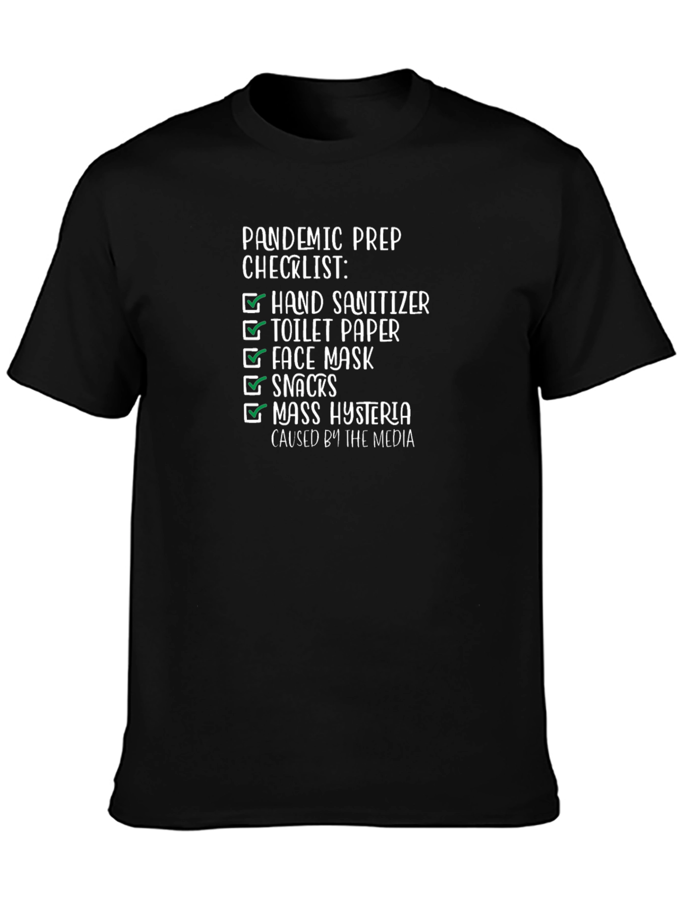 Pandemic Prep Checklist Funny T-Shirt