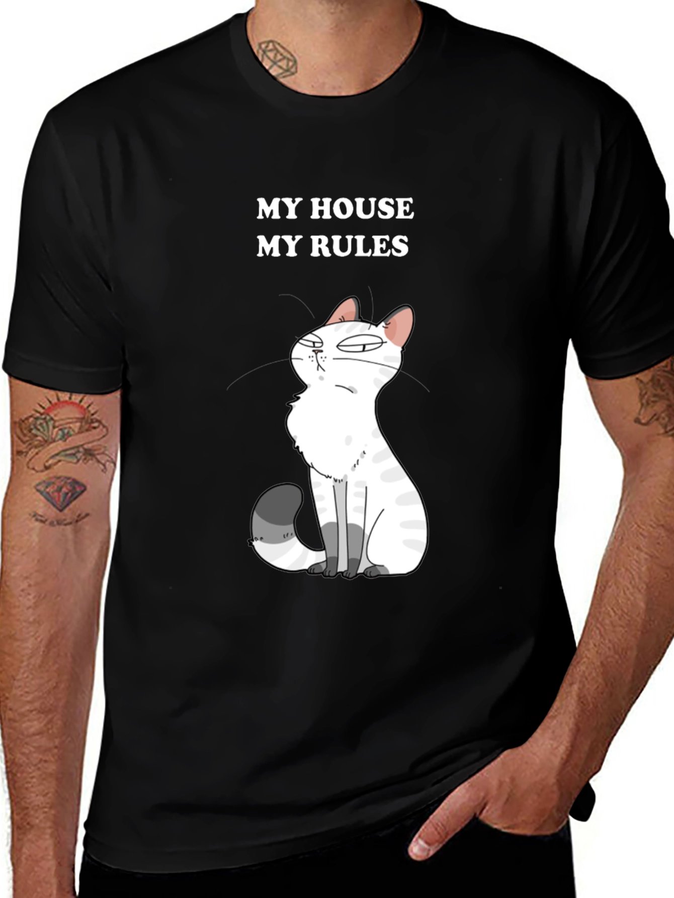 My House My Rules Cat Graphic T-Shirt