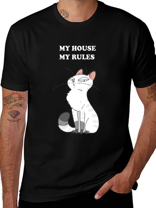 My House My Rules Cat Graphic T-Shirt