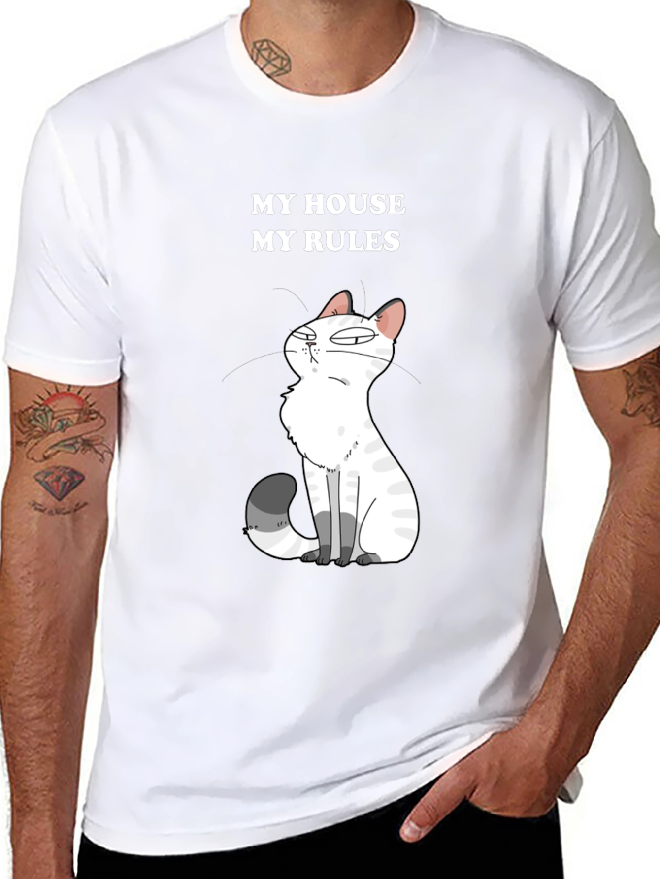 My House My Rules Cat Graphic T-Shirt