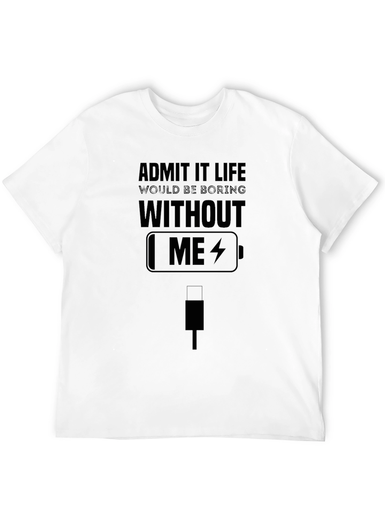 Funny Life Battery Mens T-Shirt Tech Lover Tee