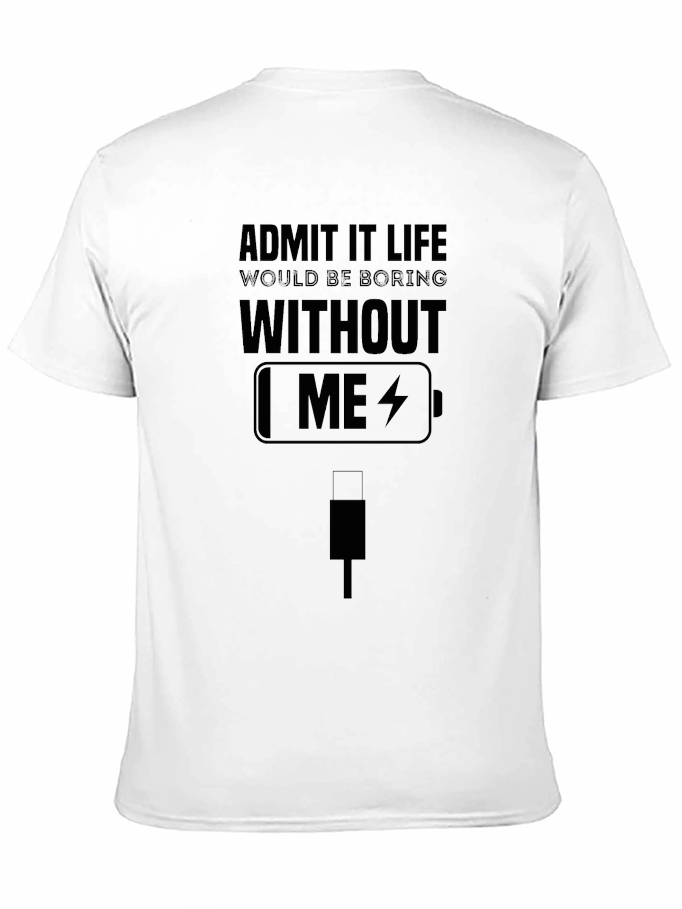 Funny Life Battery Mens T-Shirt Tech Lover Tee