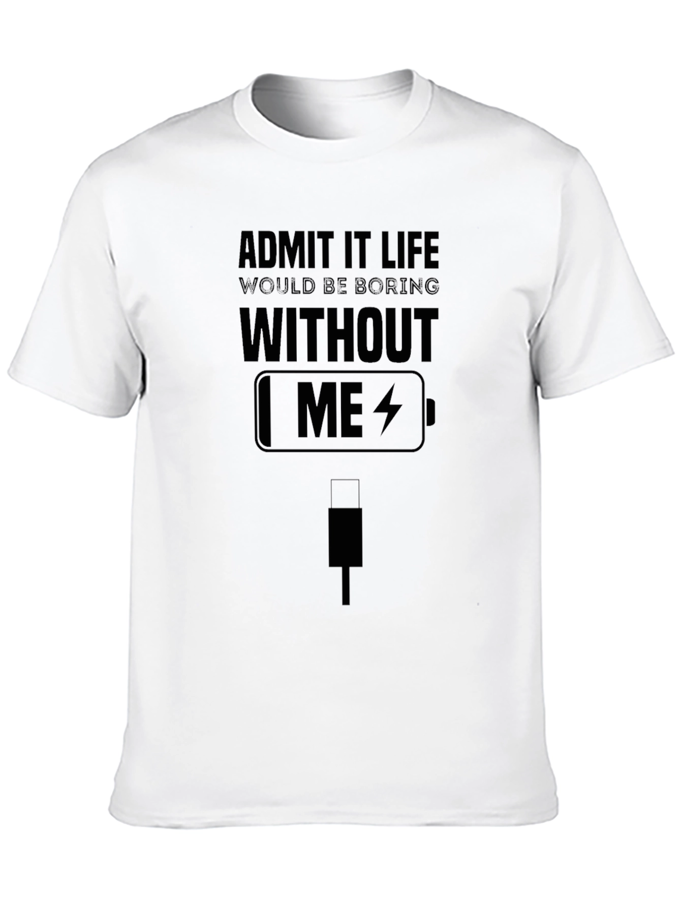 Funny Life Battery Mens T-Shirt Tech Lover Tee