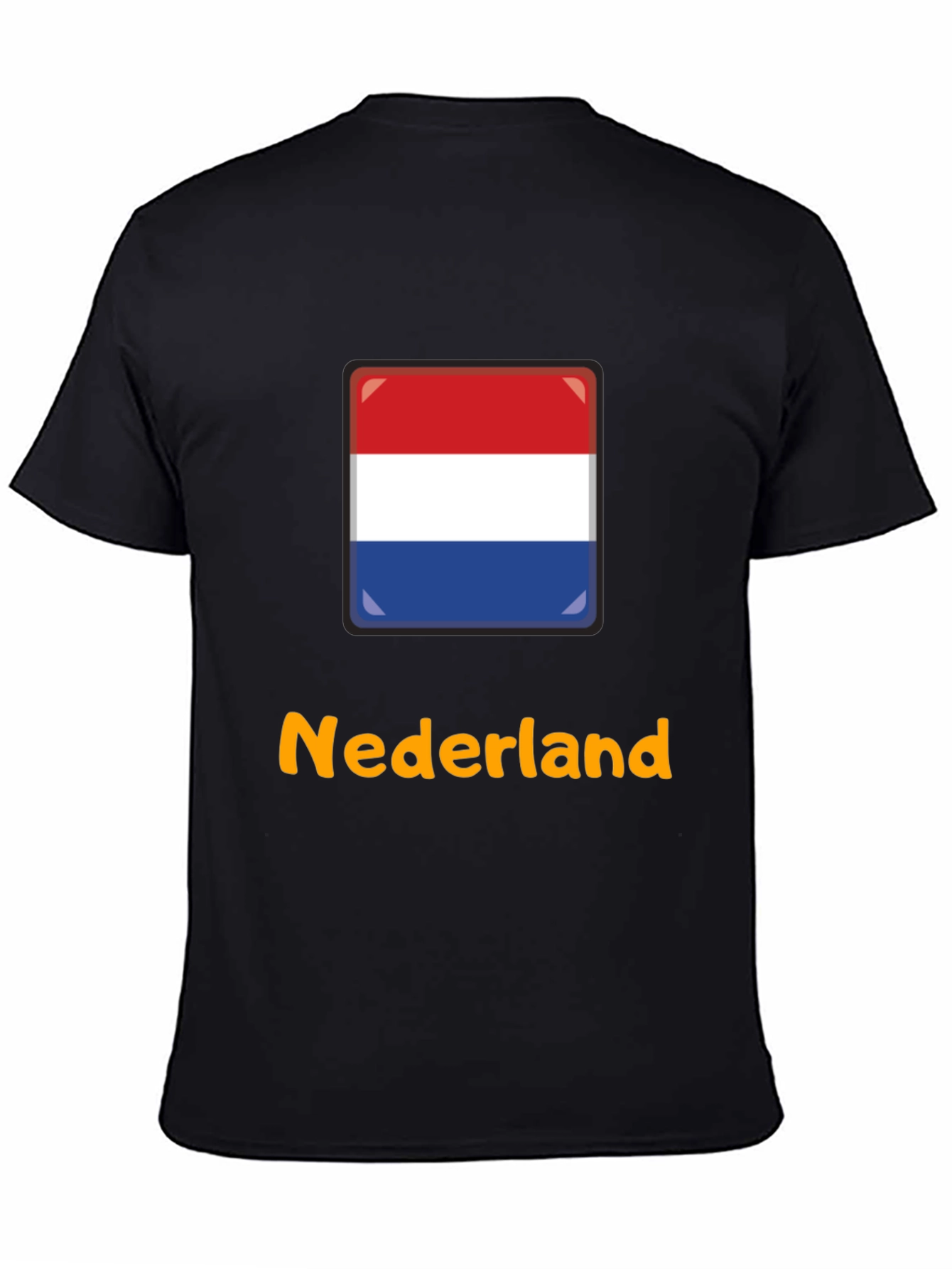 Nederland Flag Graphic T-Shirt - Black Casual Tee