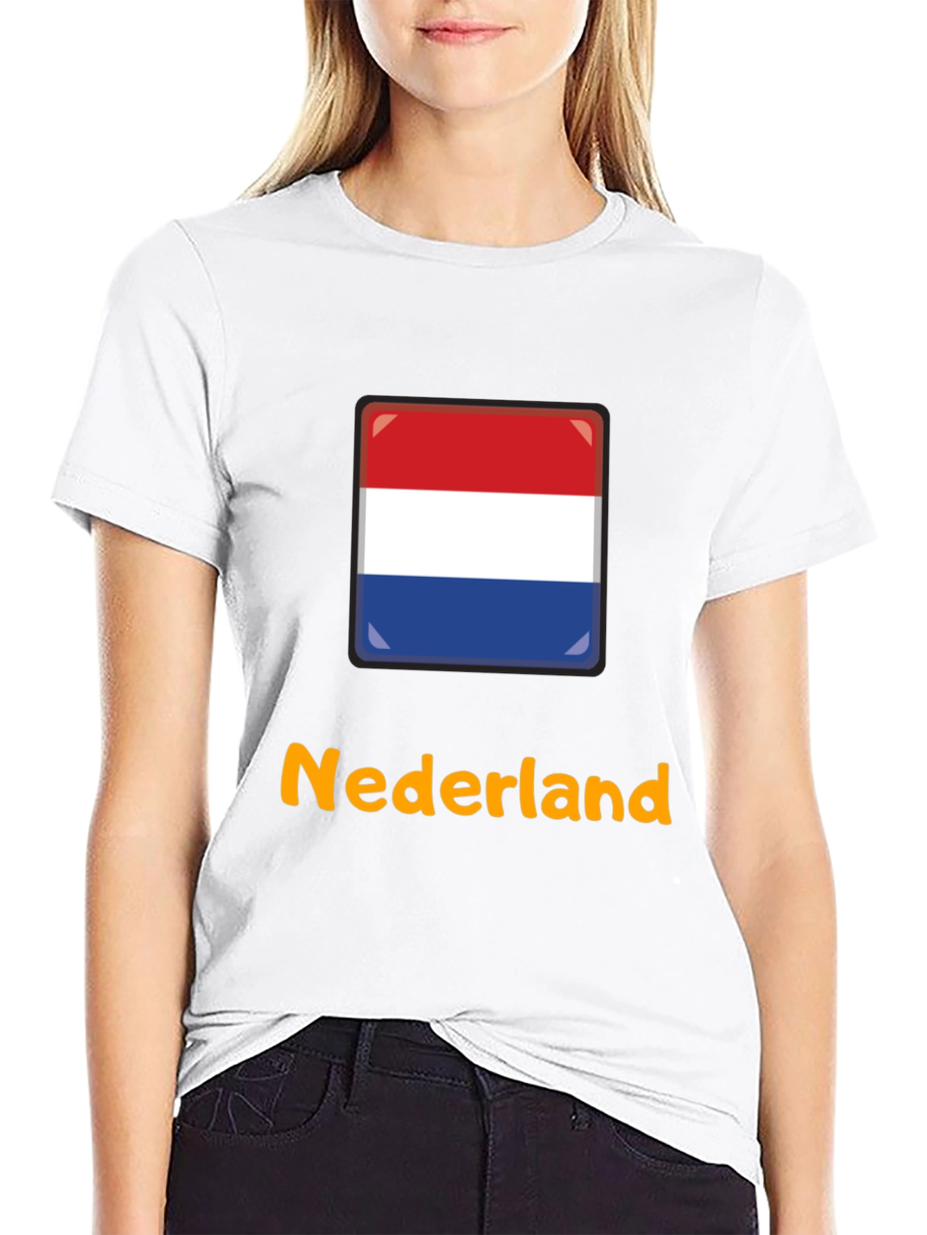 Nederland Flag Graphic T-Shirt - Black Casual Tee