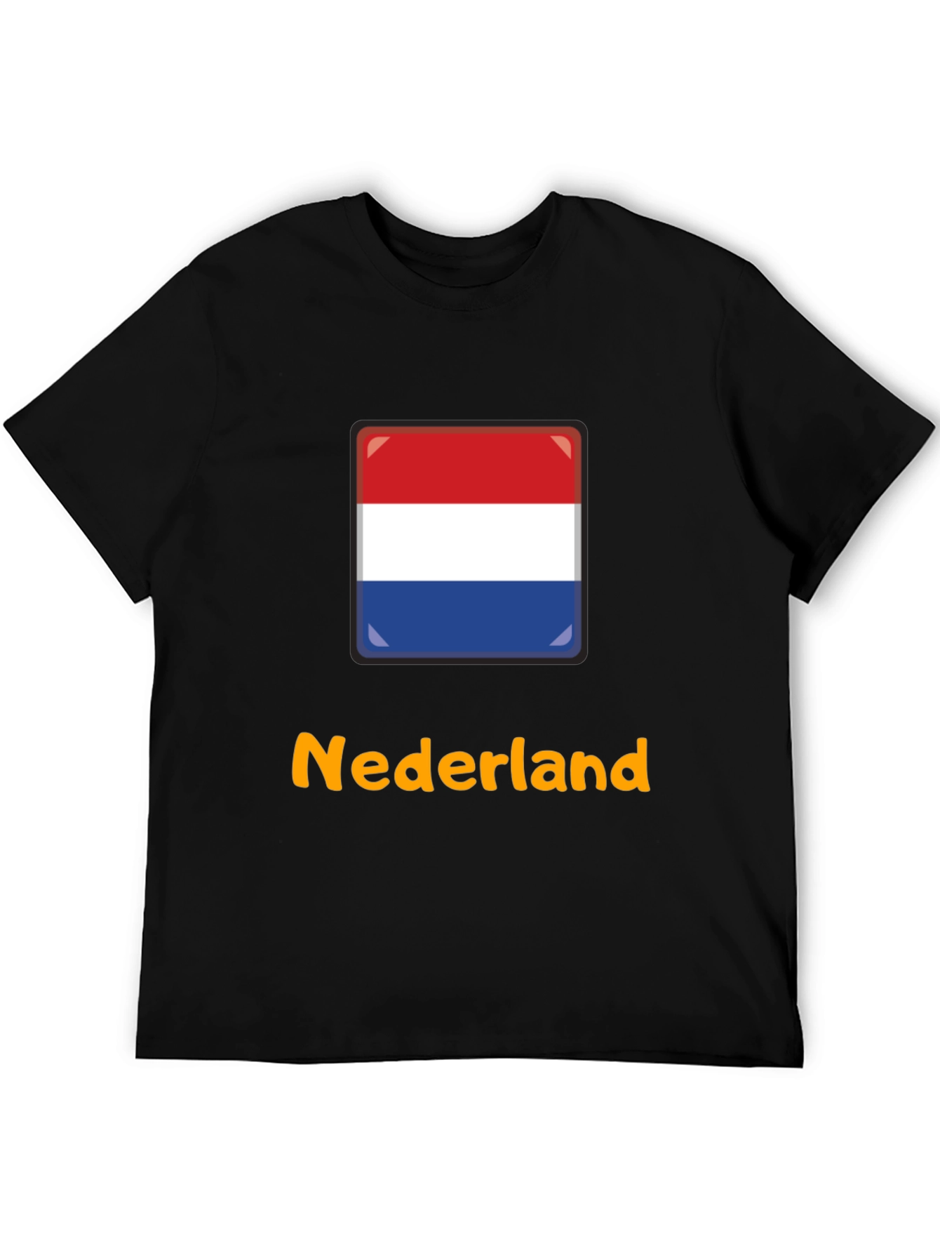 Nederland Flag Graphic T-Shirt - Black Casual Tee