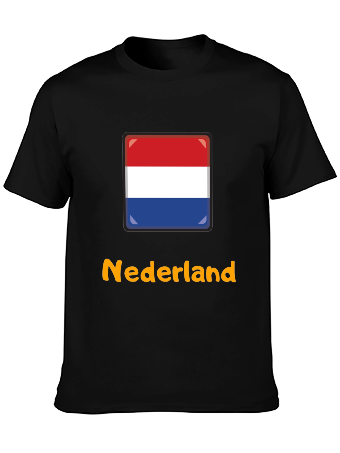 Nederland Flag Graphic T-Shirt - Black Casual Tee