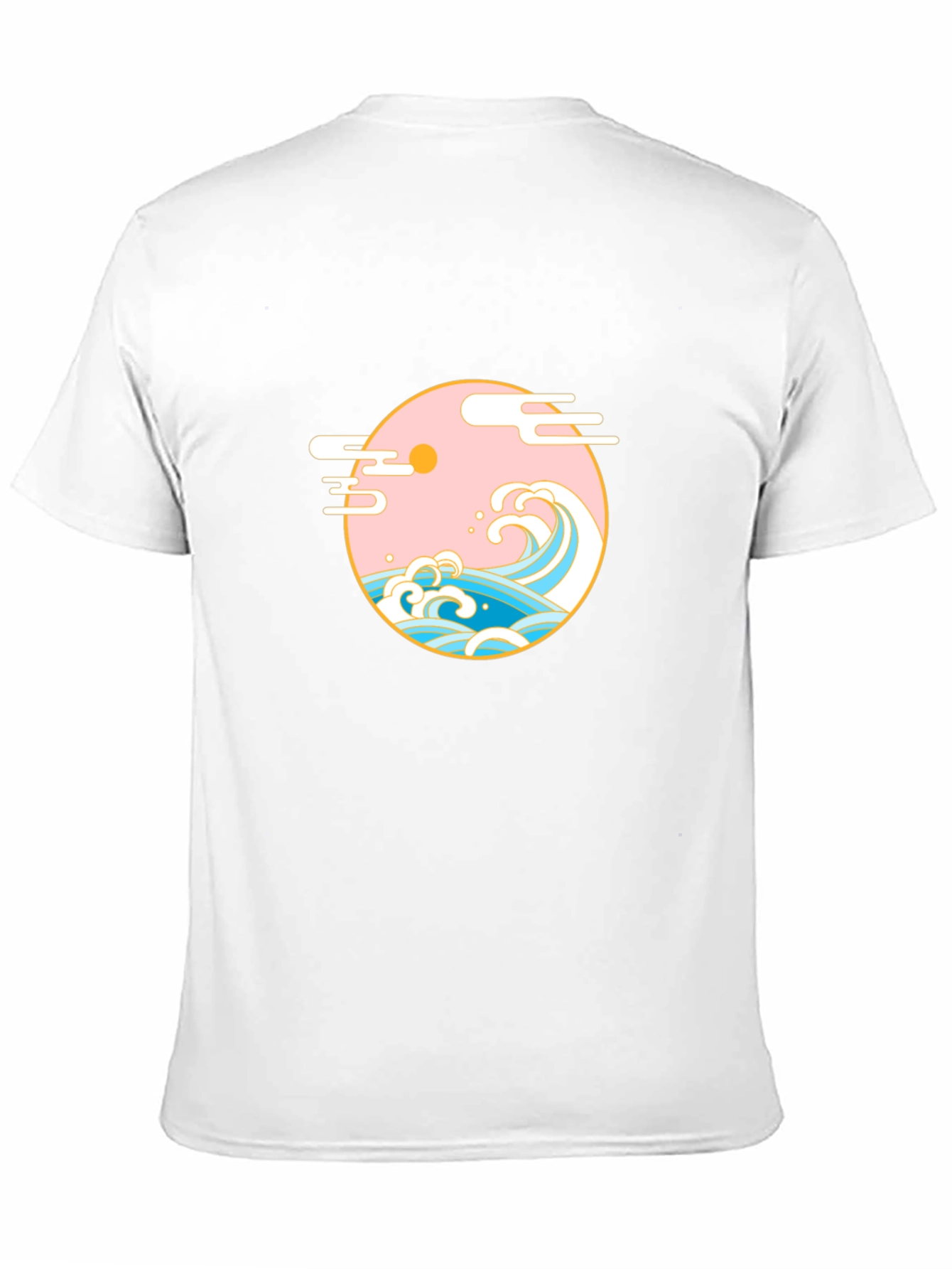 Black T-Shirt with Japanese Wave Graphic