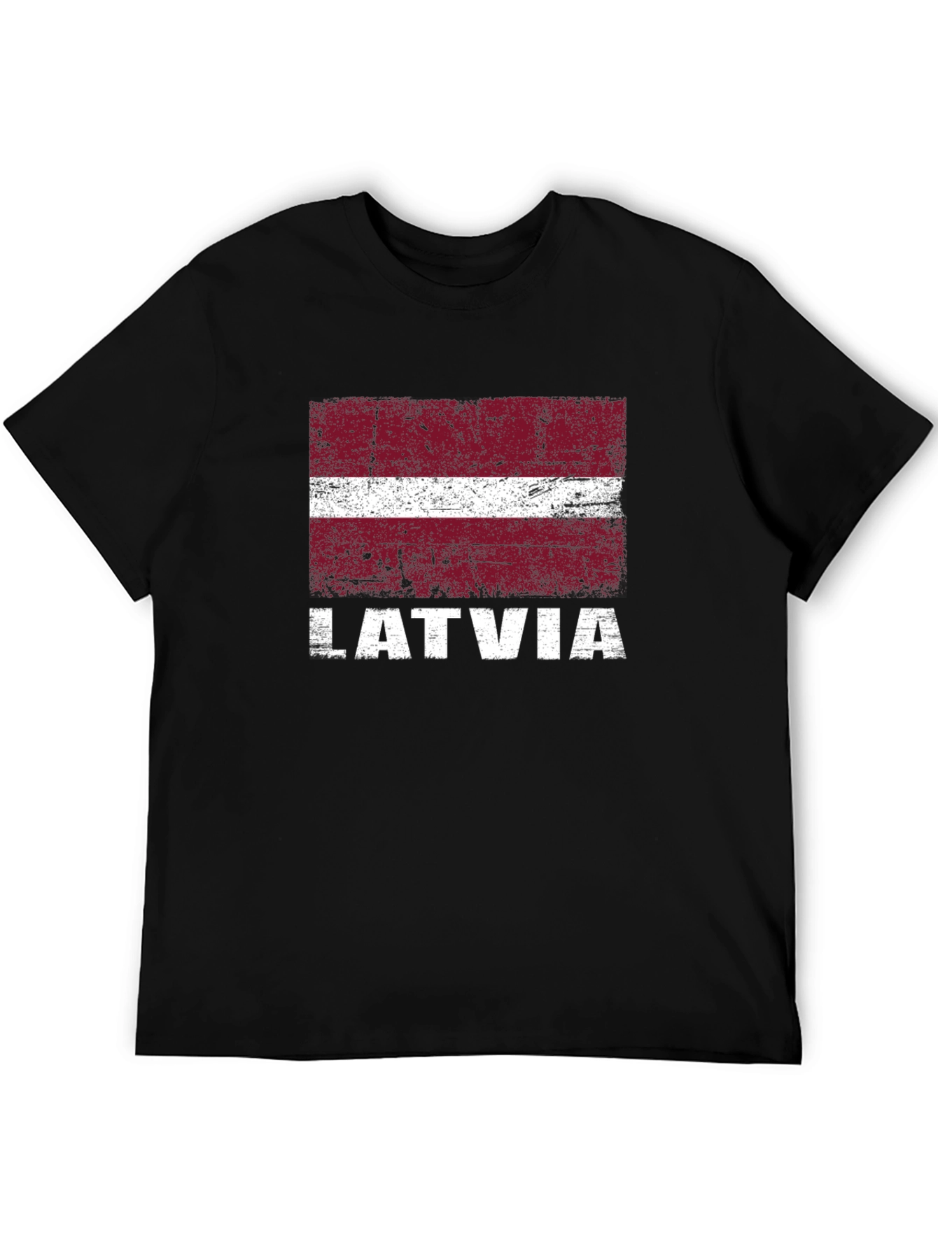 Latvia Flag T-Shirt - Distressed Graphic Tee